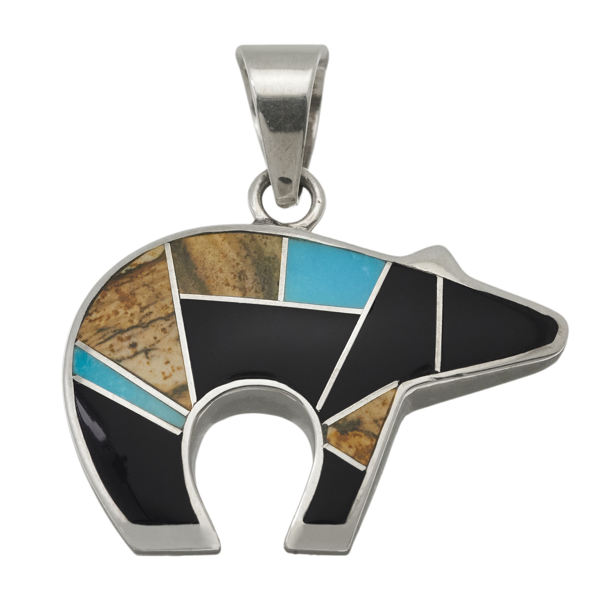 Multi-stones and silver Pendant PE625 - Harpo Paris