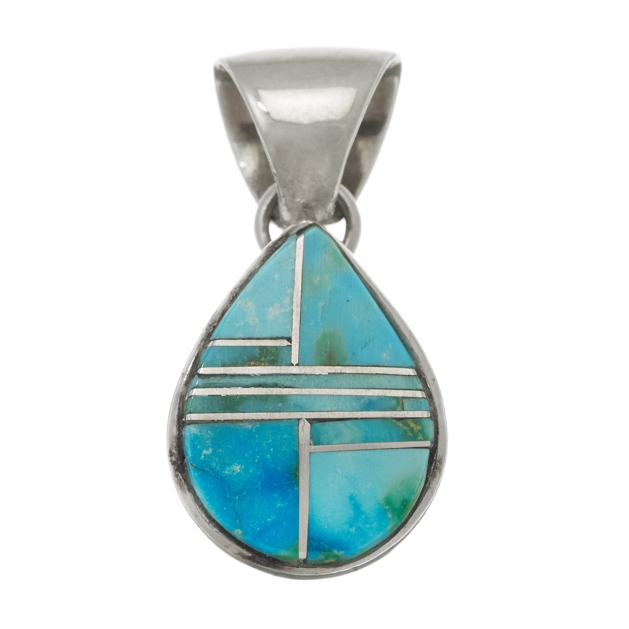 Pendentif turquoise et argent PE644 - Harpo Paris