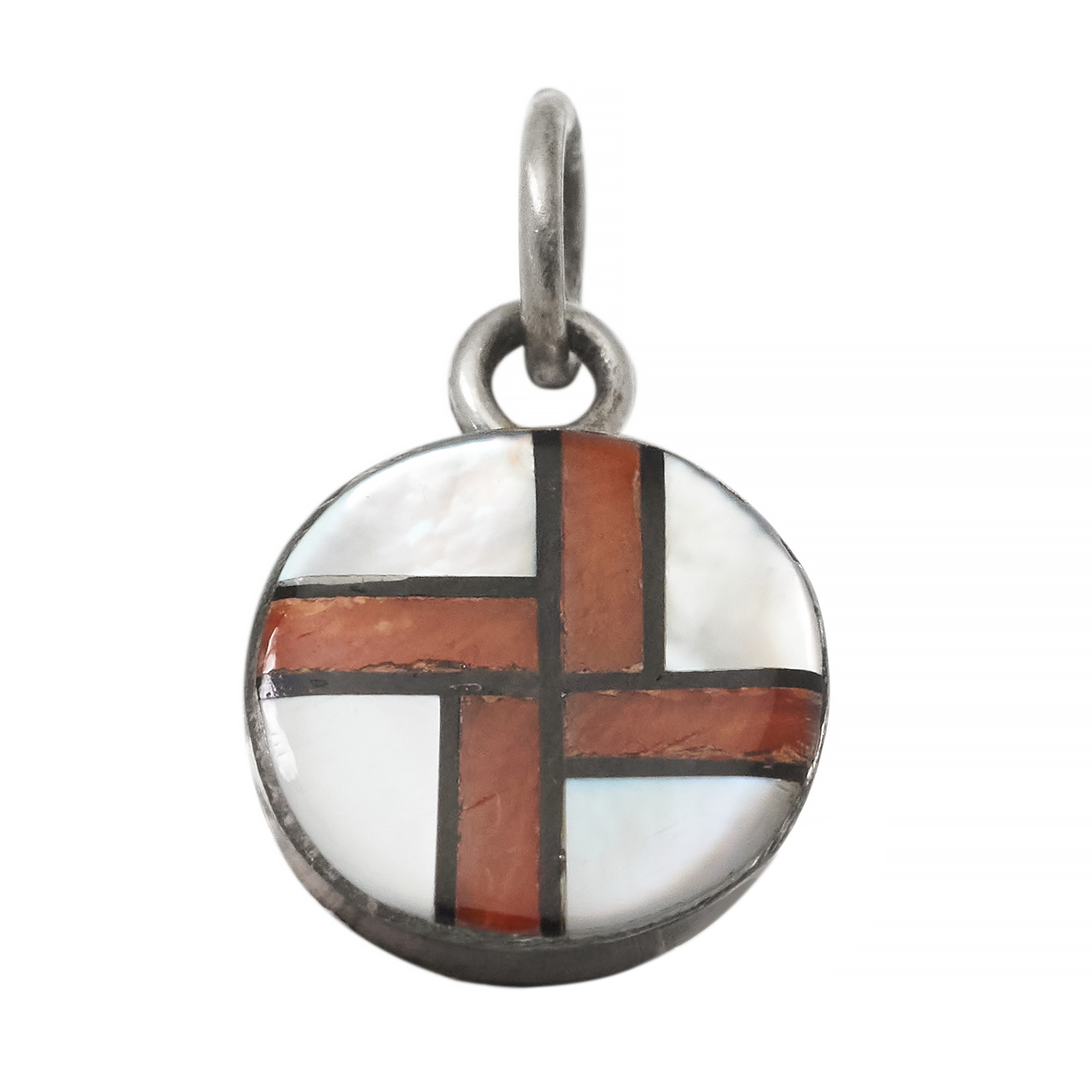 Pendentif marqueterie et argent PE647 - Harpo Paris