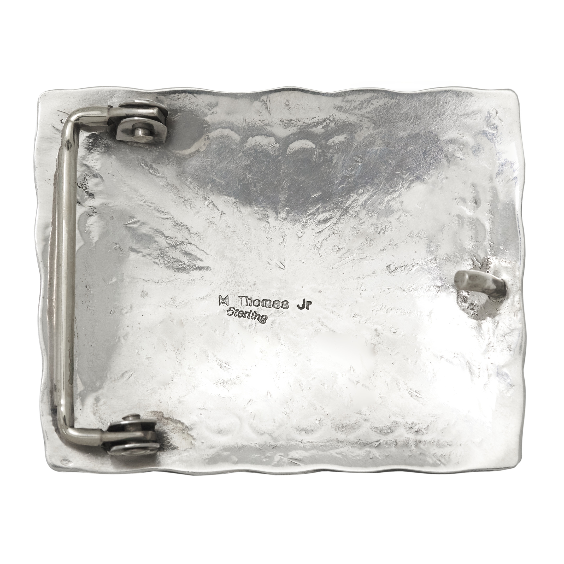 Boucle de ceinture turquoise et corail en argent BK75 - Harpo Paris