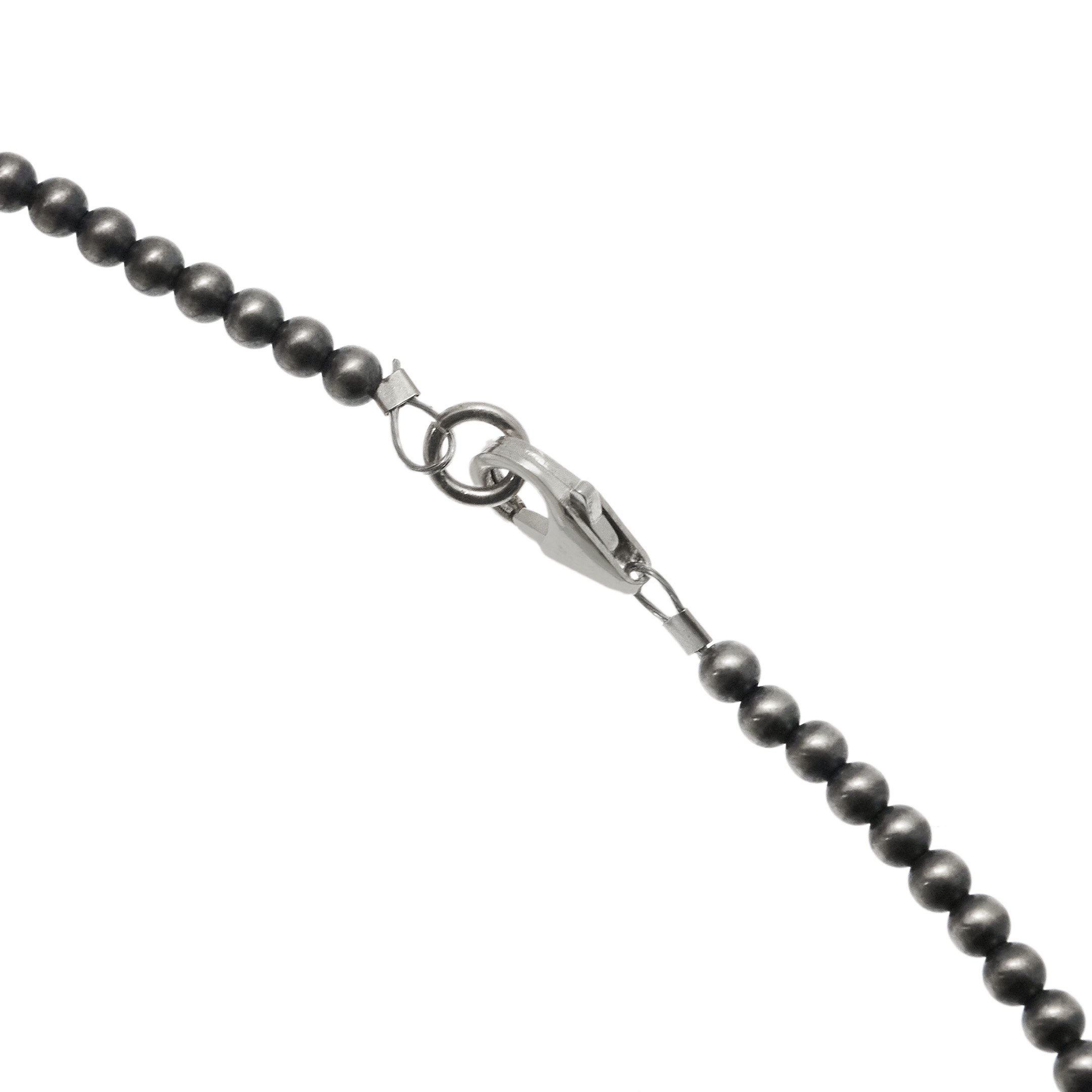 Turquoise and silver bead necklace CO270 - Harpo Paris