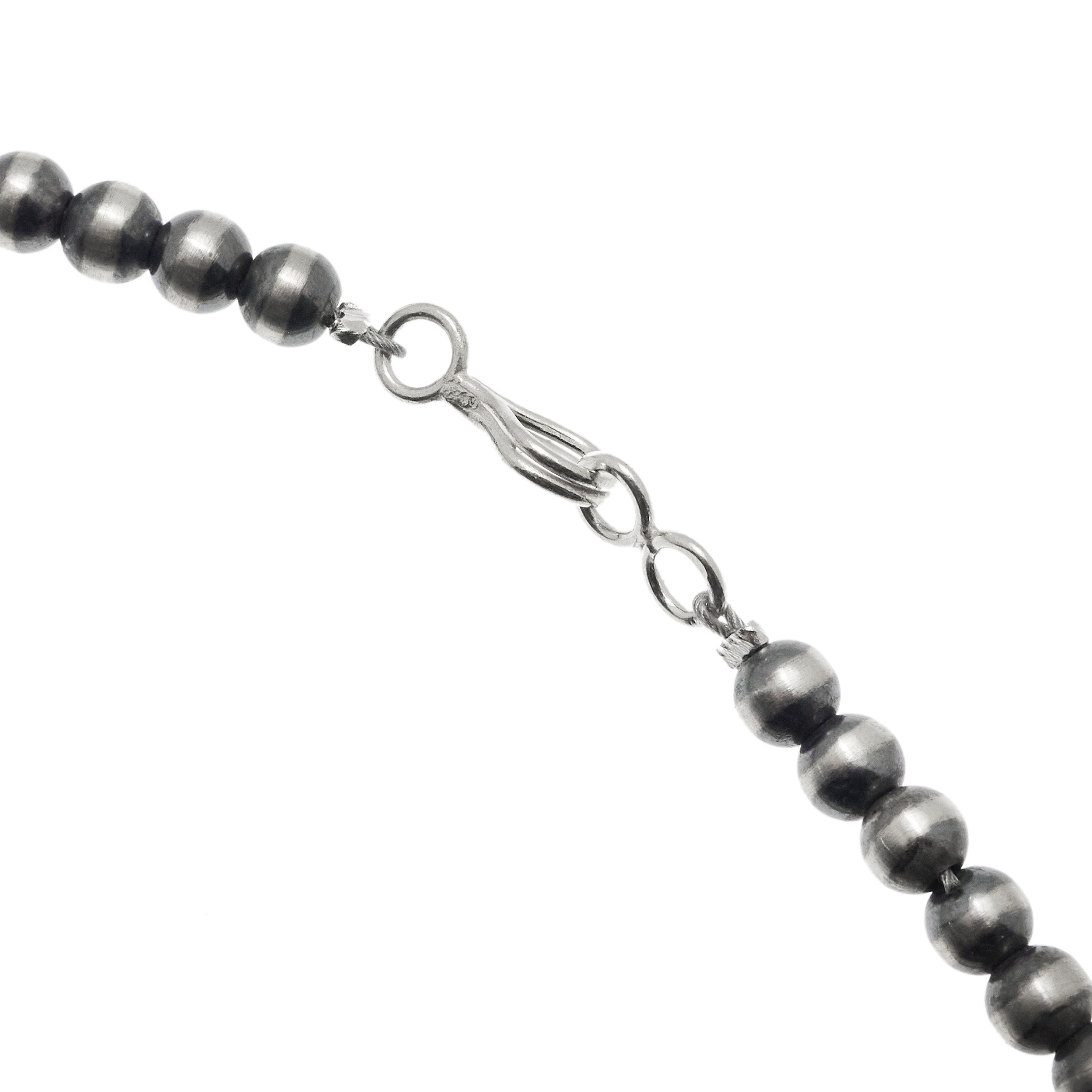 Turquoise and silver beads necklace CO271 - Harpo Paris