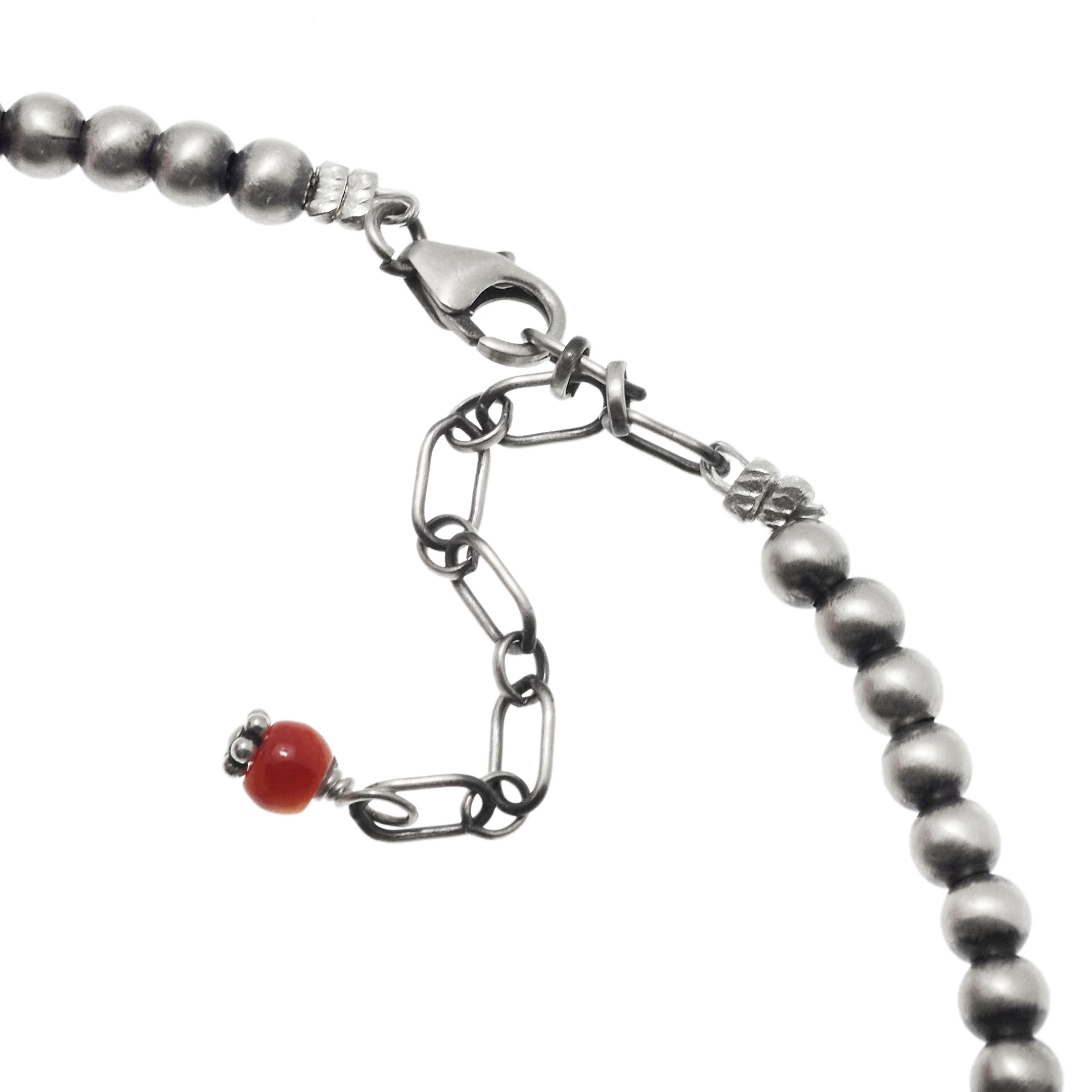 Coral and silver beads necklace CO273 - Harpo Paris