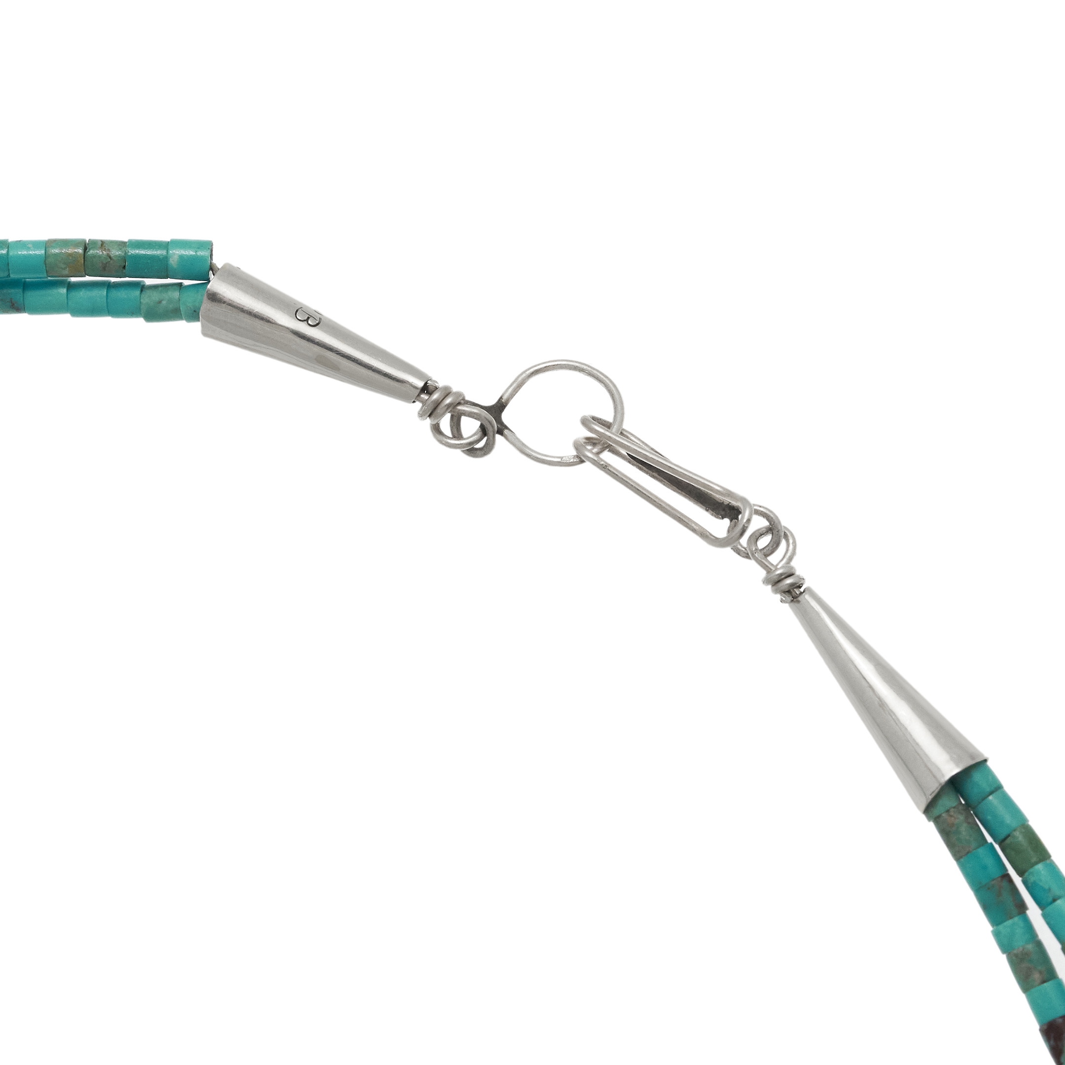 Collier Pueblo en perles heishi de turquoise et argent CO278 - Harpo Paris