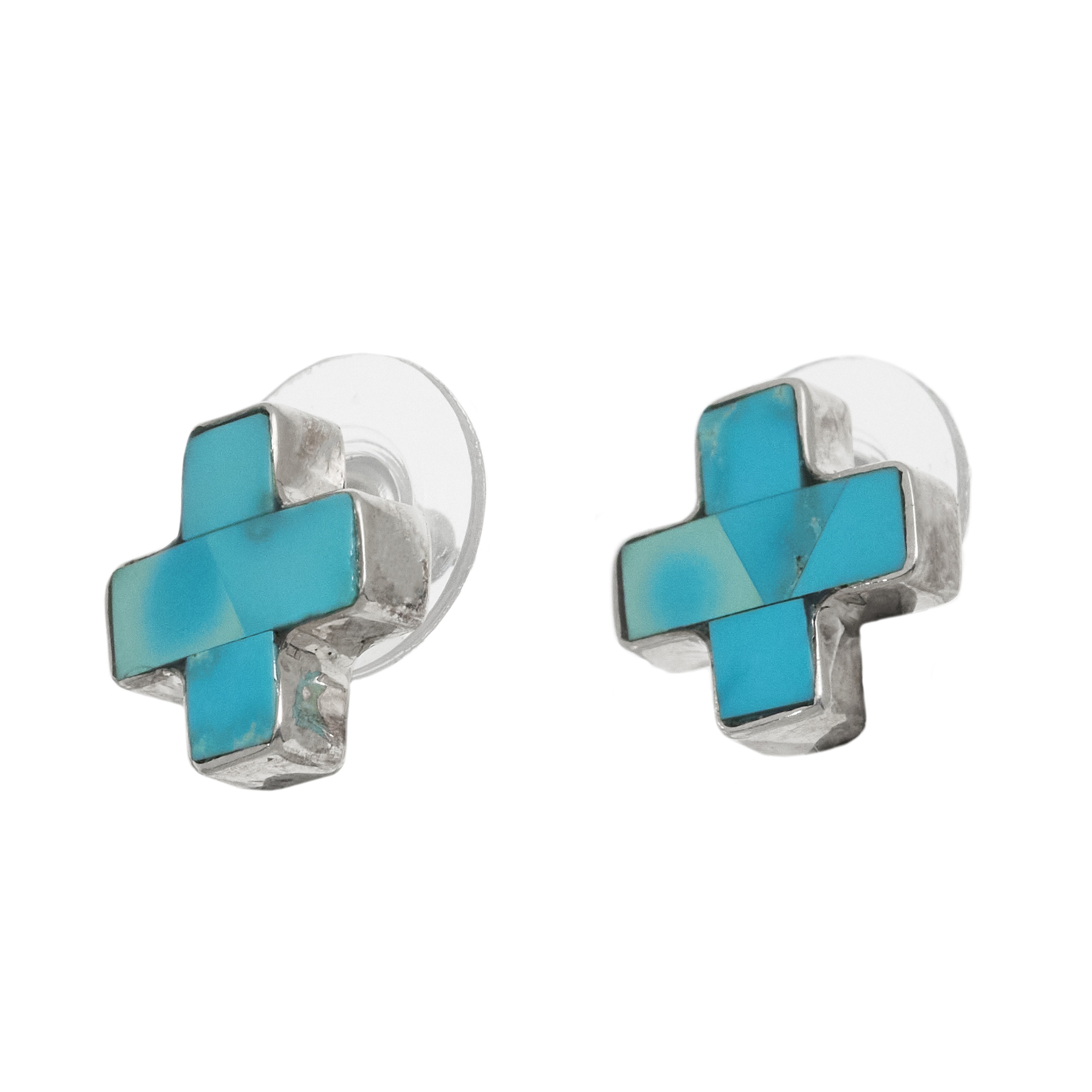 Earrings in turquoise and sterling silver BO493 – Harpo Paris