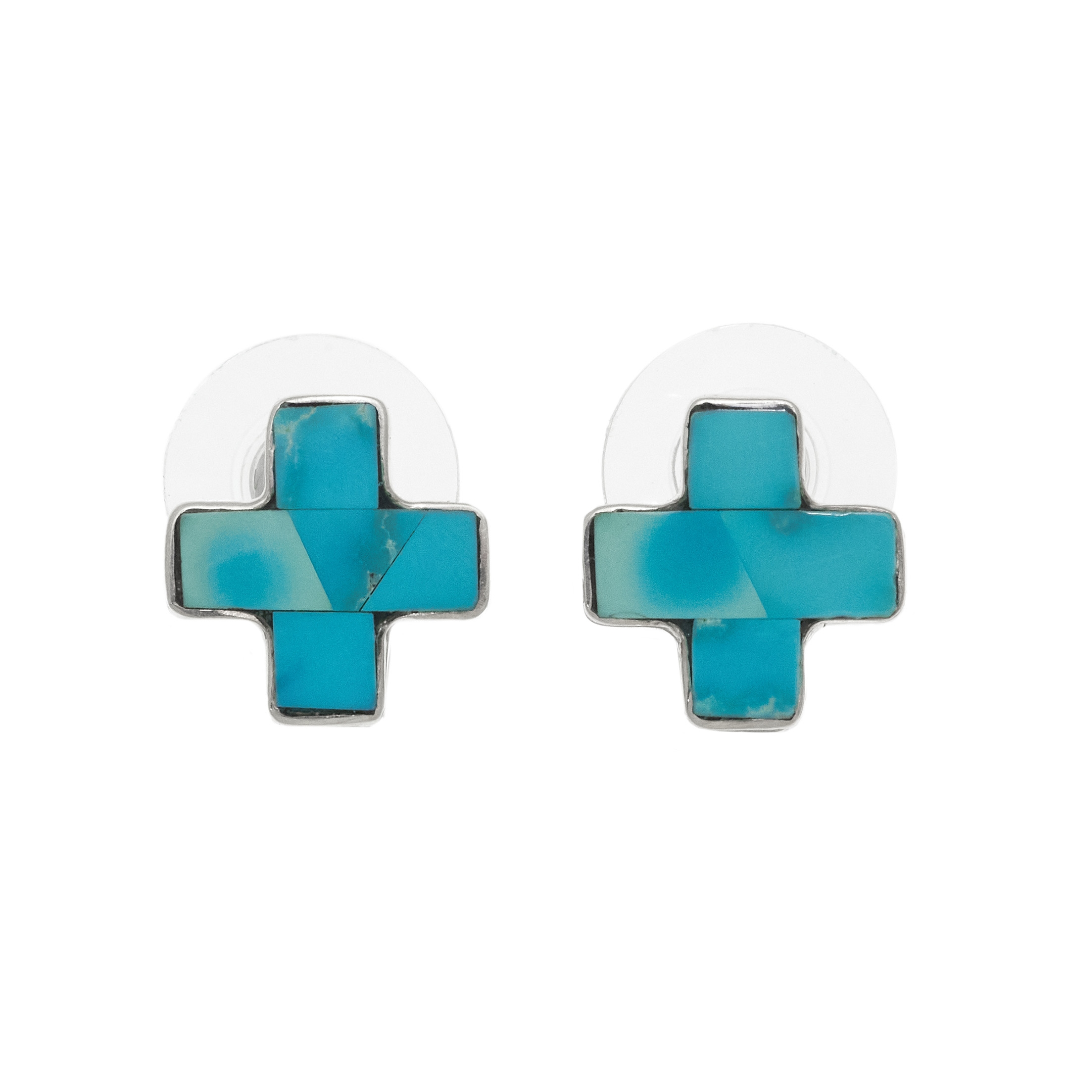 Earrings in turquoise and sterling silver BO493 – Harpo Paris
