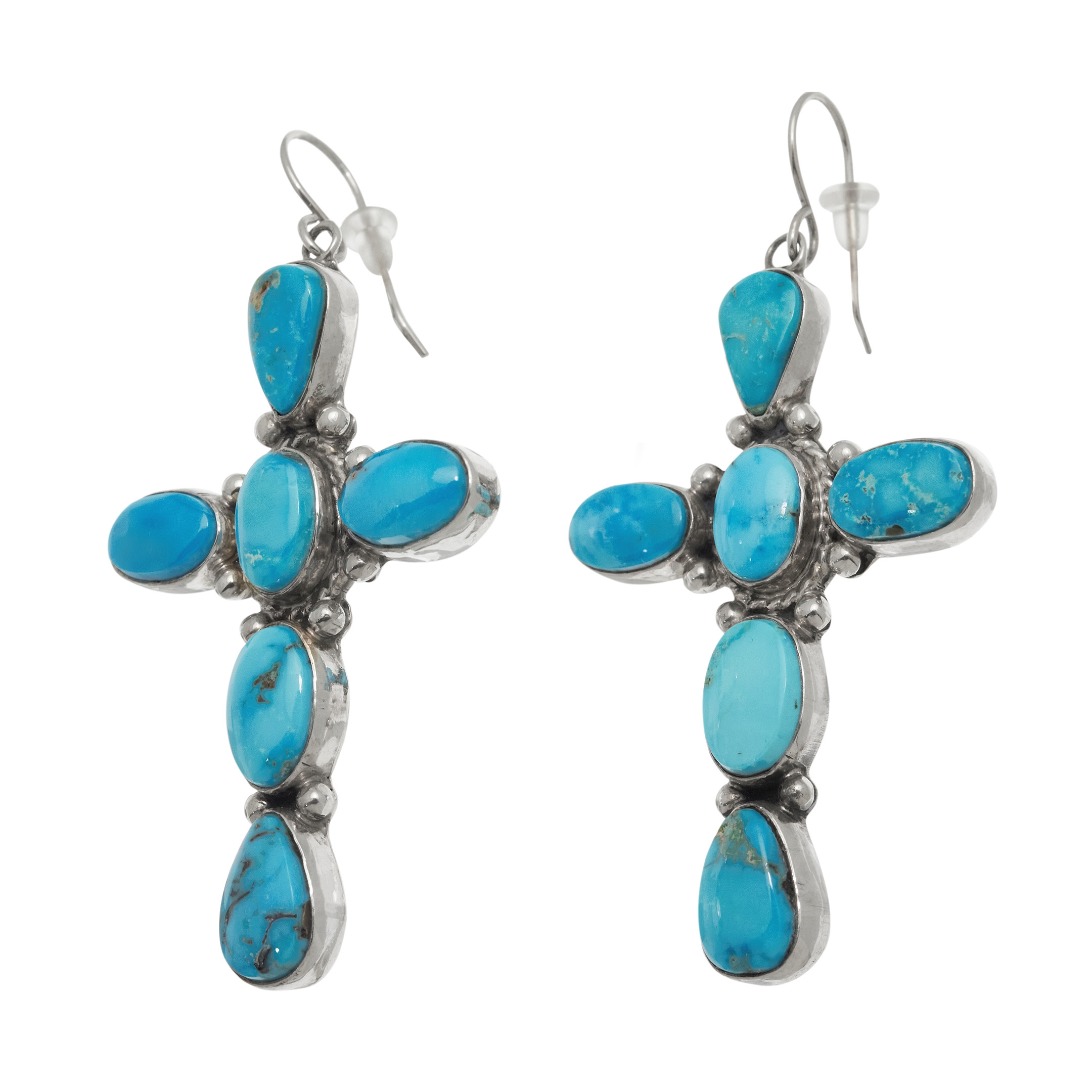 Boucles d'oreilles en turquoise et argent BO496 - Harpo Paris