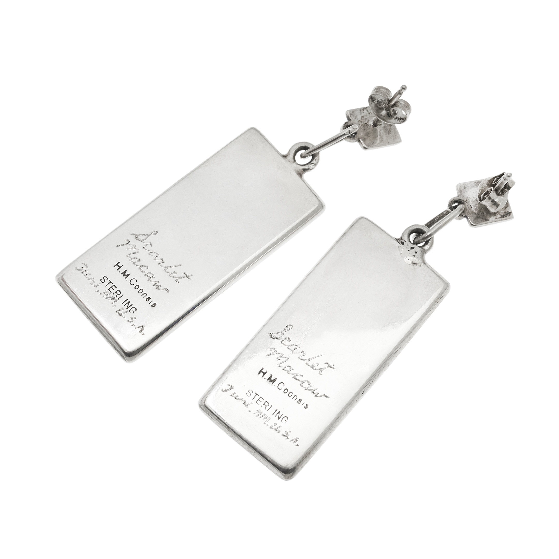 Inlay and silver earrings BA1709 - Harpo Paris