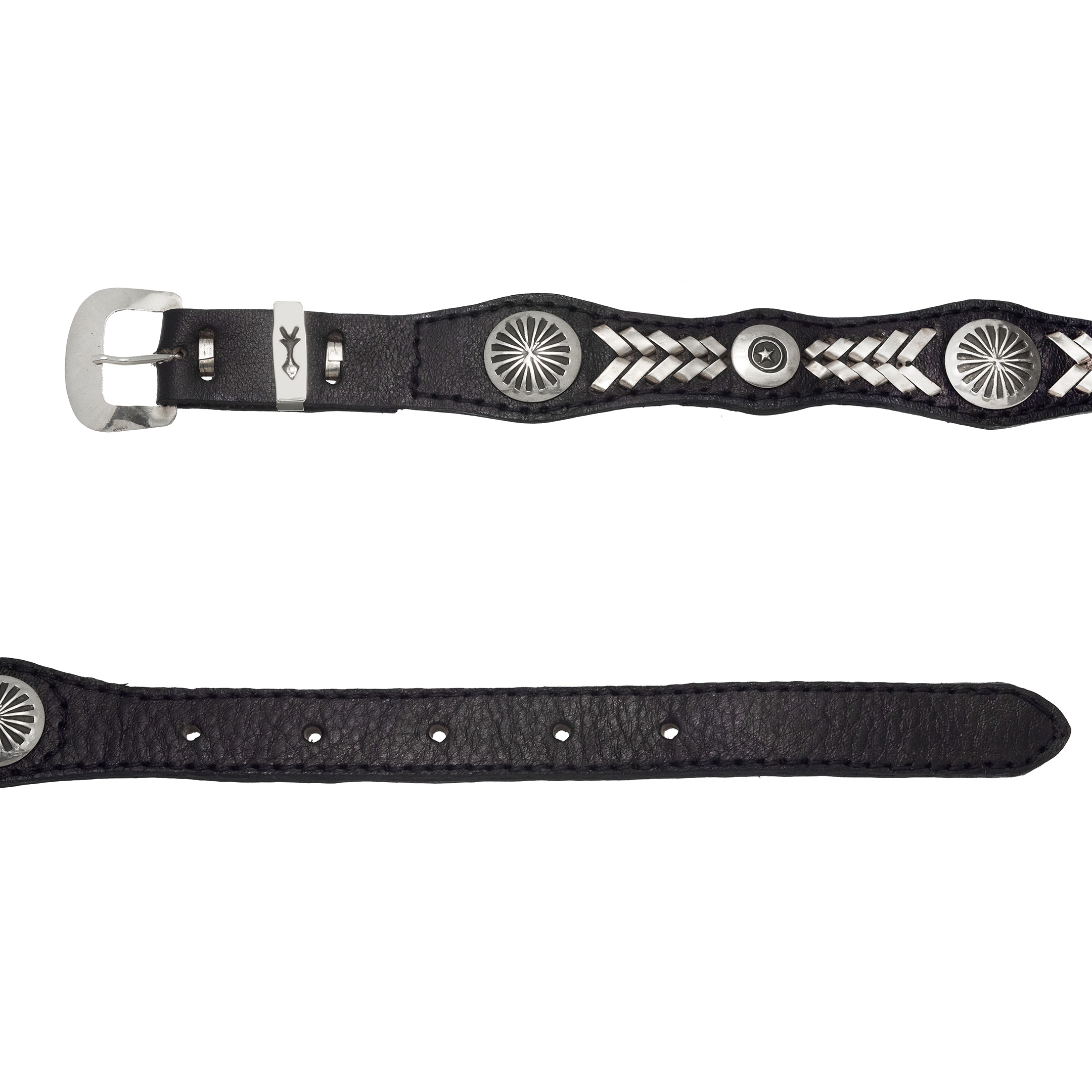 Leather and silver belt CC25 - Harpo Paris