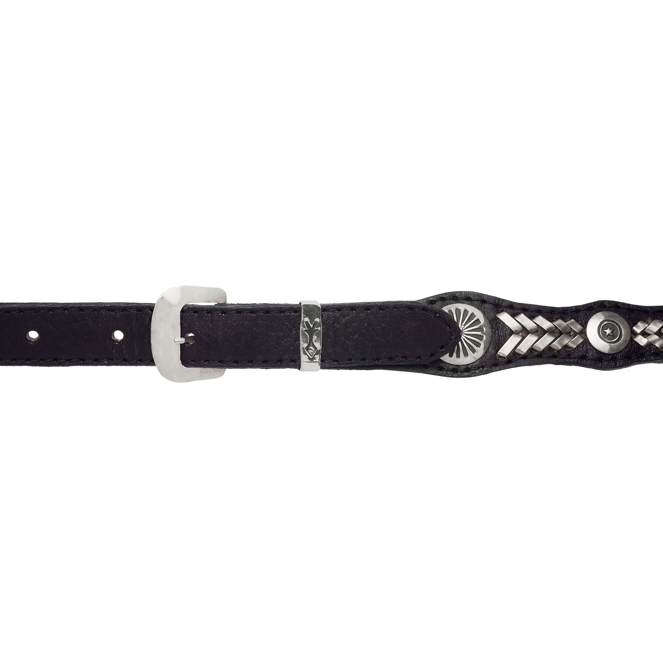 Leather and silver belt CC25 - Harpo Paris