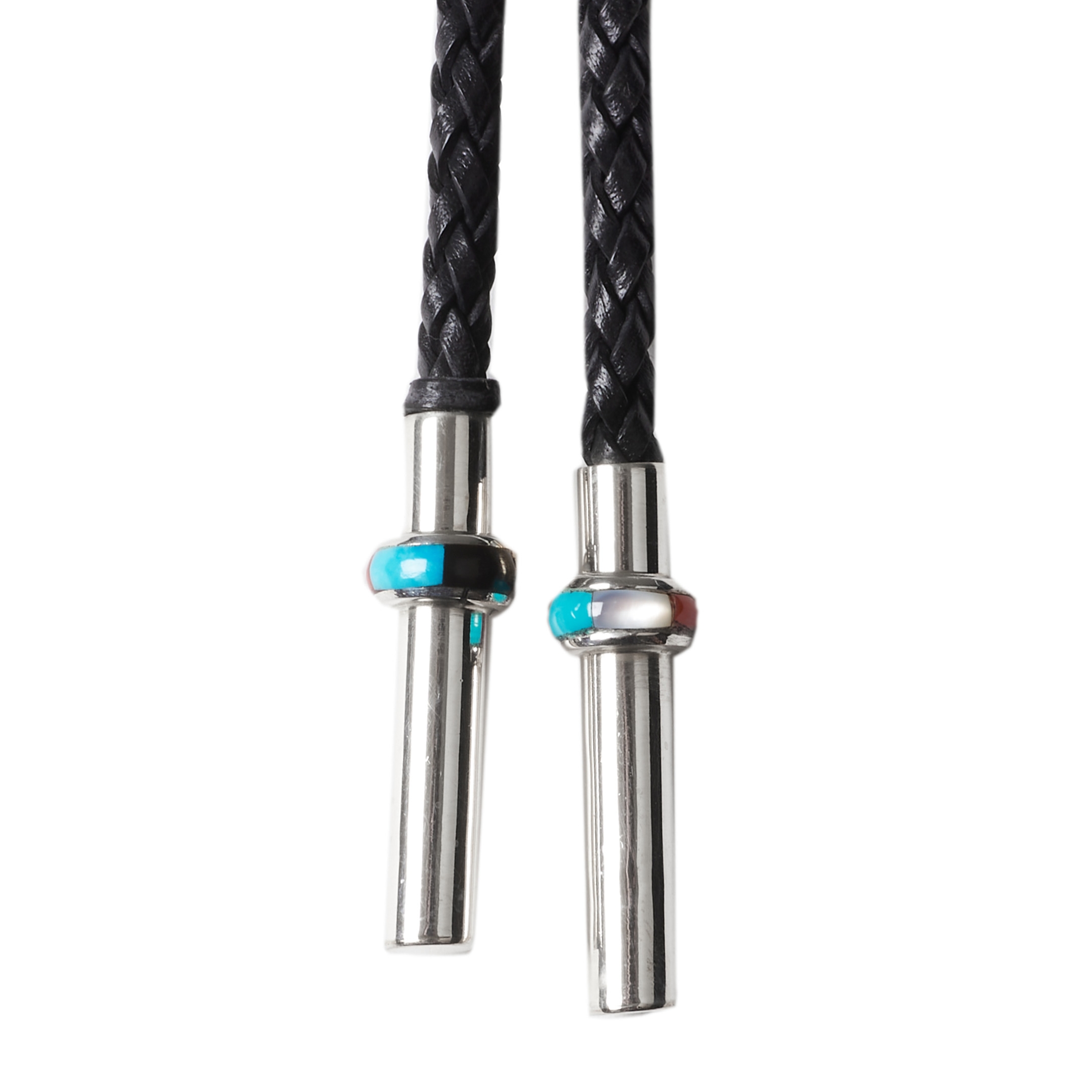 Zuni Sunface inlay and silver Bolo tie BT86 - Harpo Paris