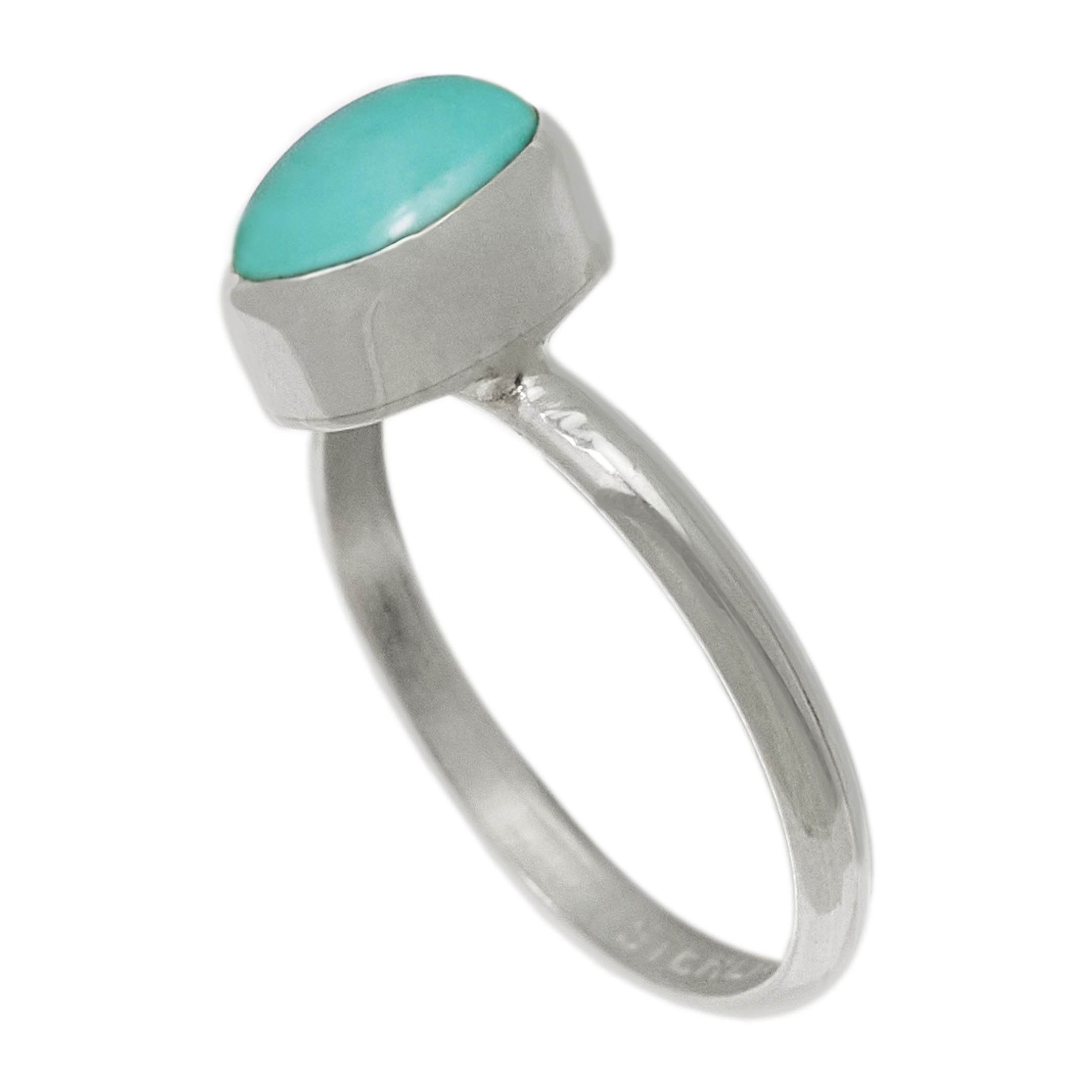 Navajo thin ring, turquoise and silver BA1770 - Harpo Paris