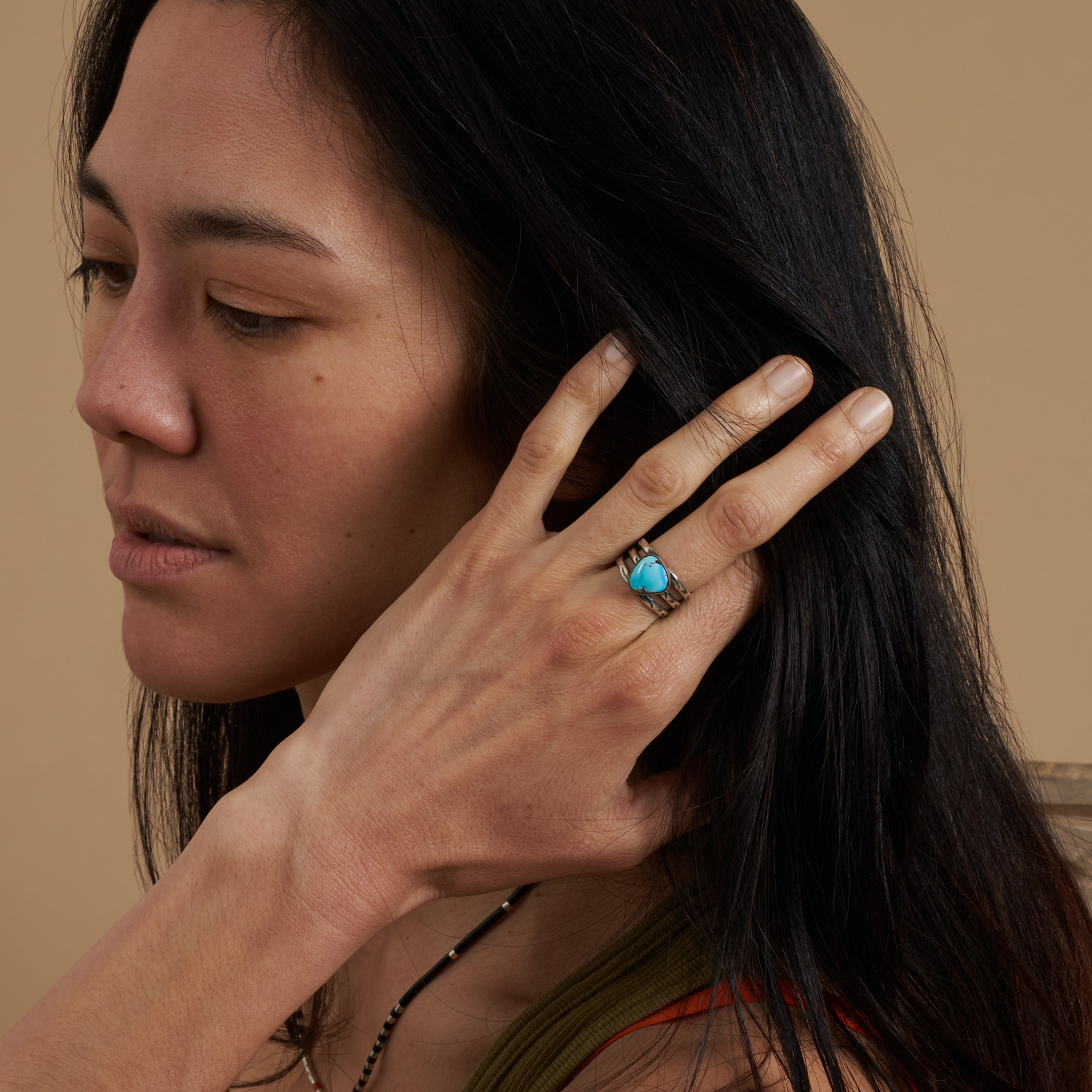 Silver and turquoise ring BA1675 - Harpo Paris