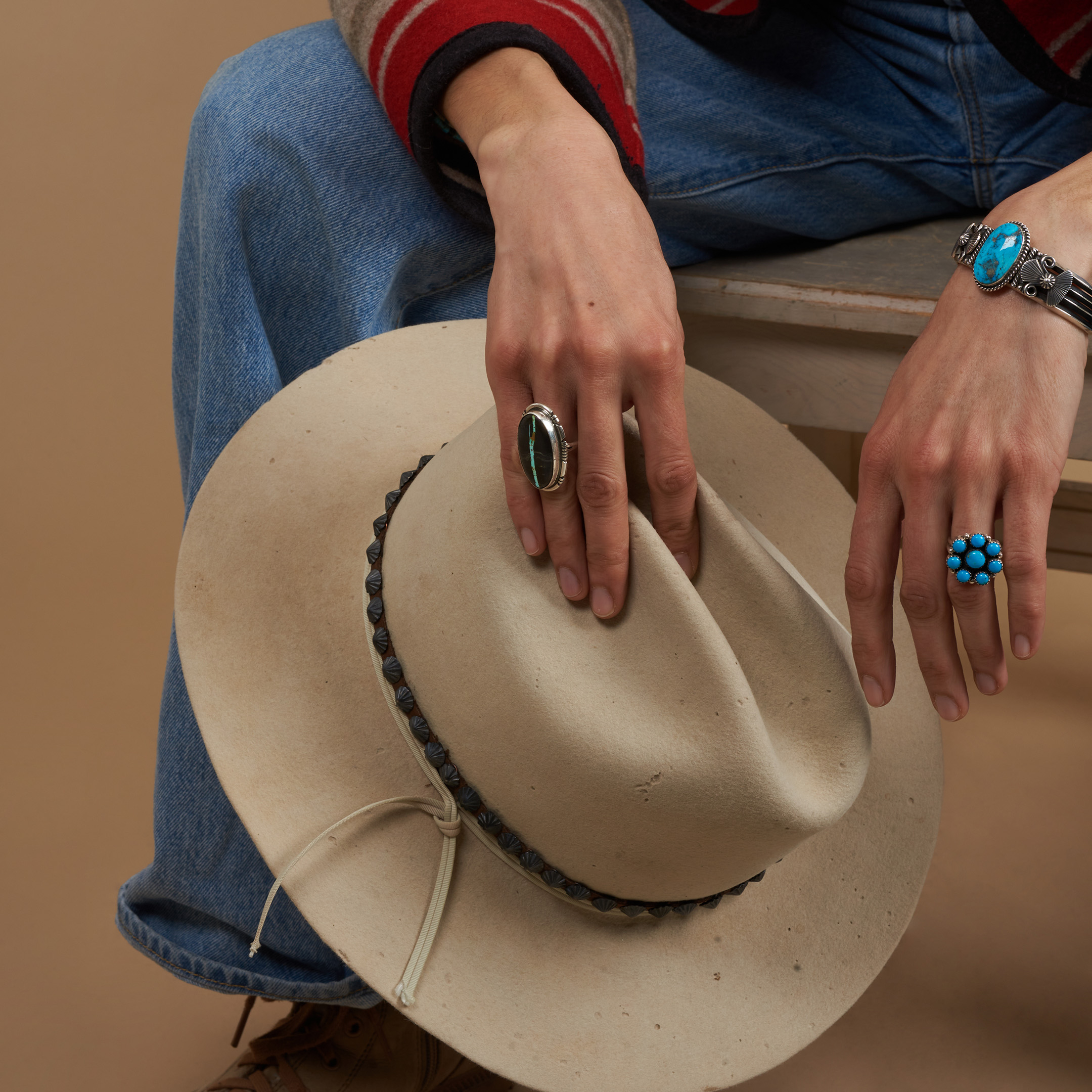 Turquoise and silver ring BA1693 - Harpo Paris