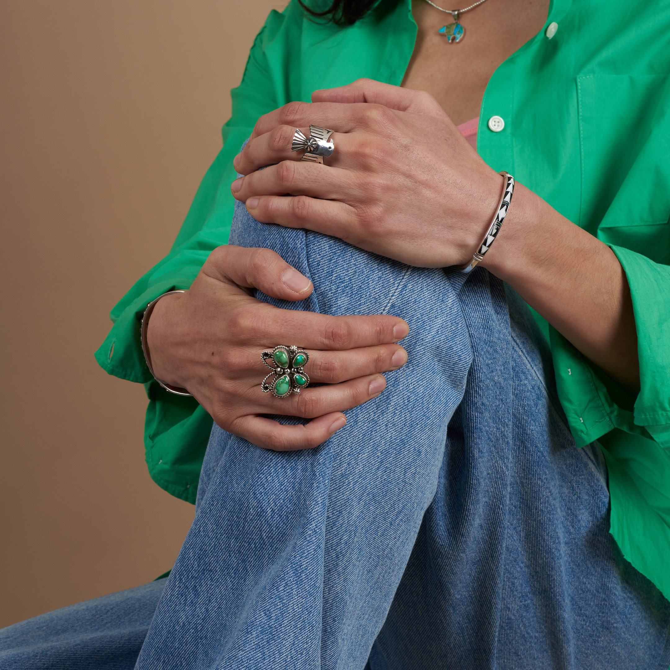 Turquoise and silver ring BA1724 - Harpo Paris