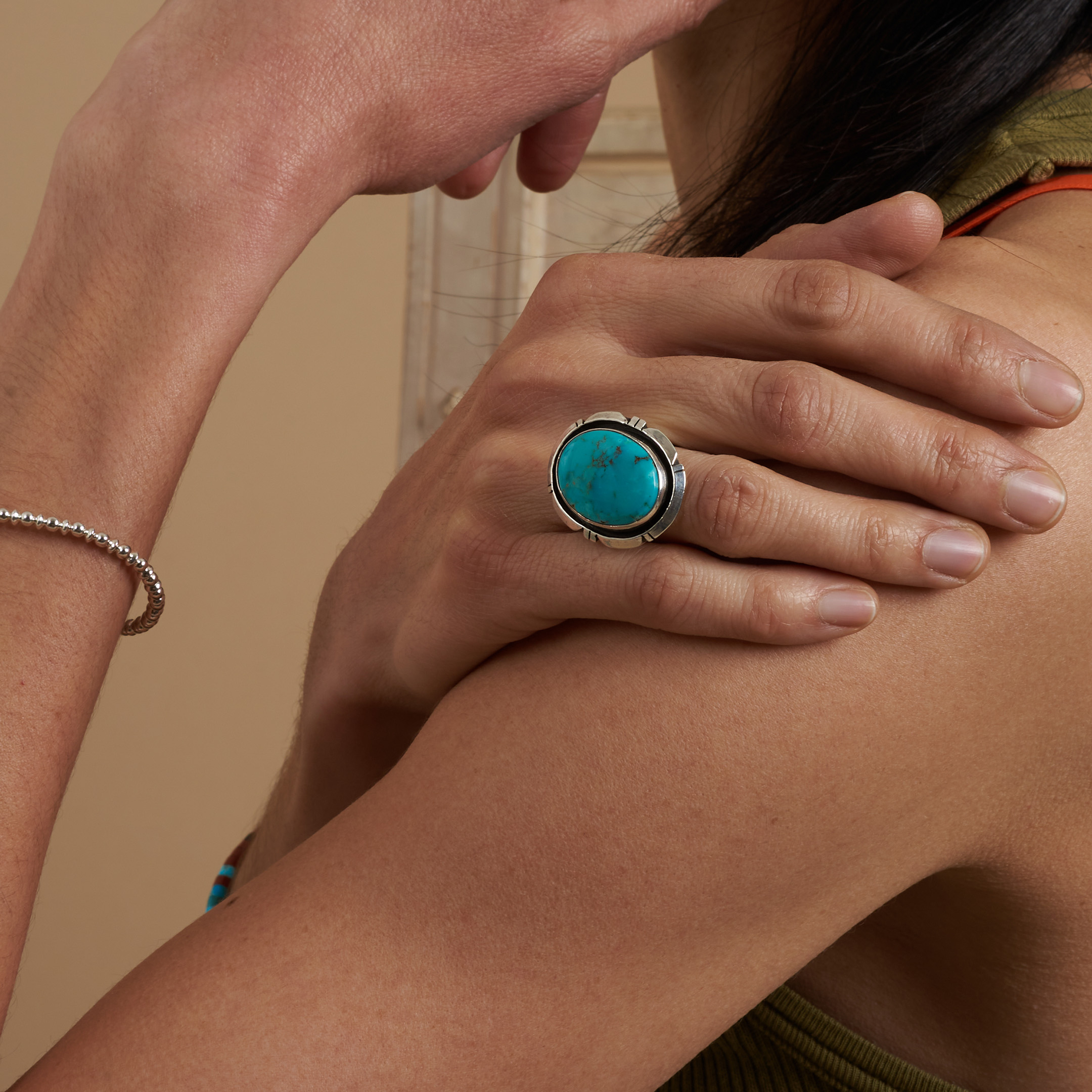 Turquoise and silver ring BA1750 - Harpo Paris
