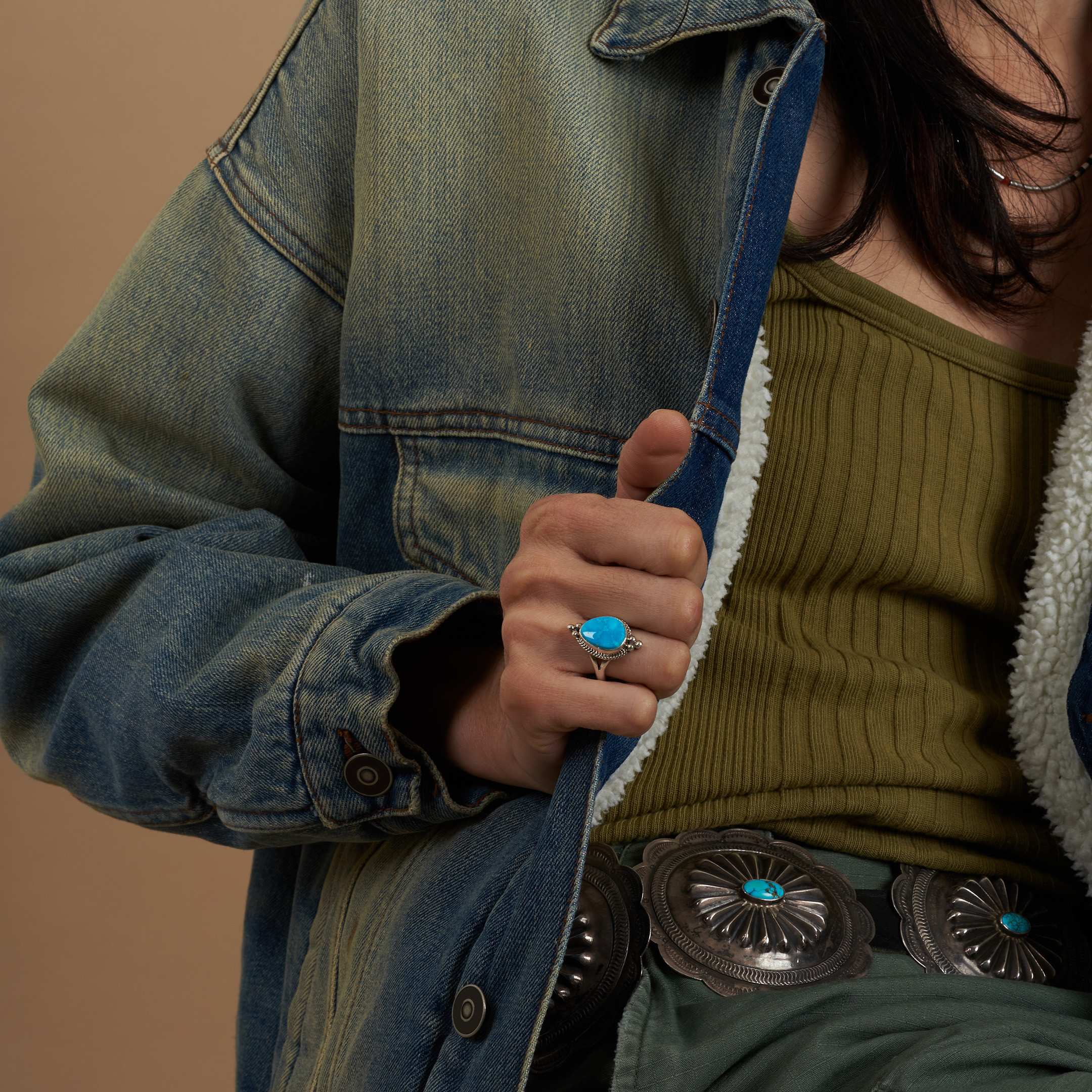 Turquoise and silver ring BA1761 - Harpo Paris