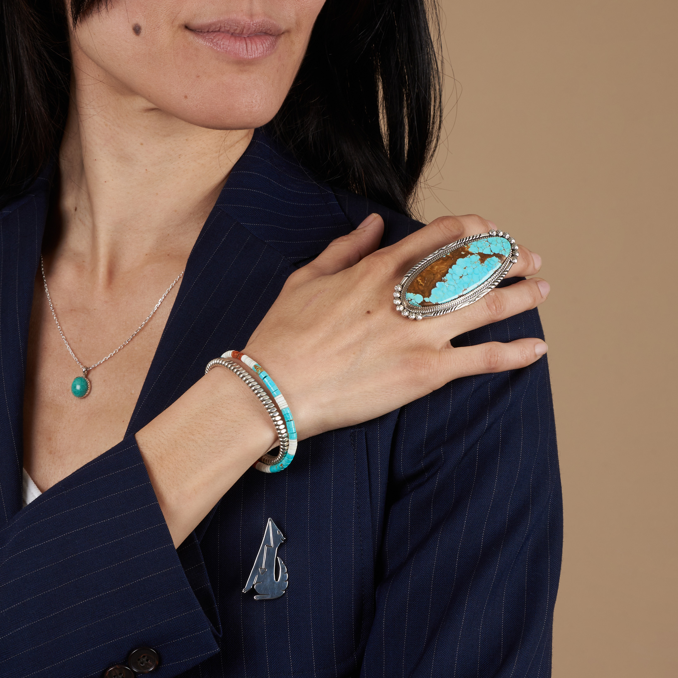 Navajo bracelet in silver BRw42 - Harpo Paris
