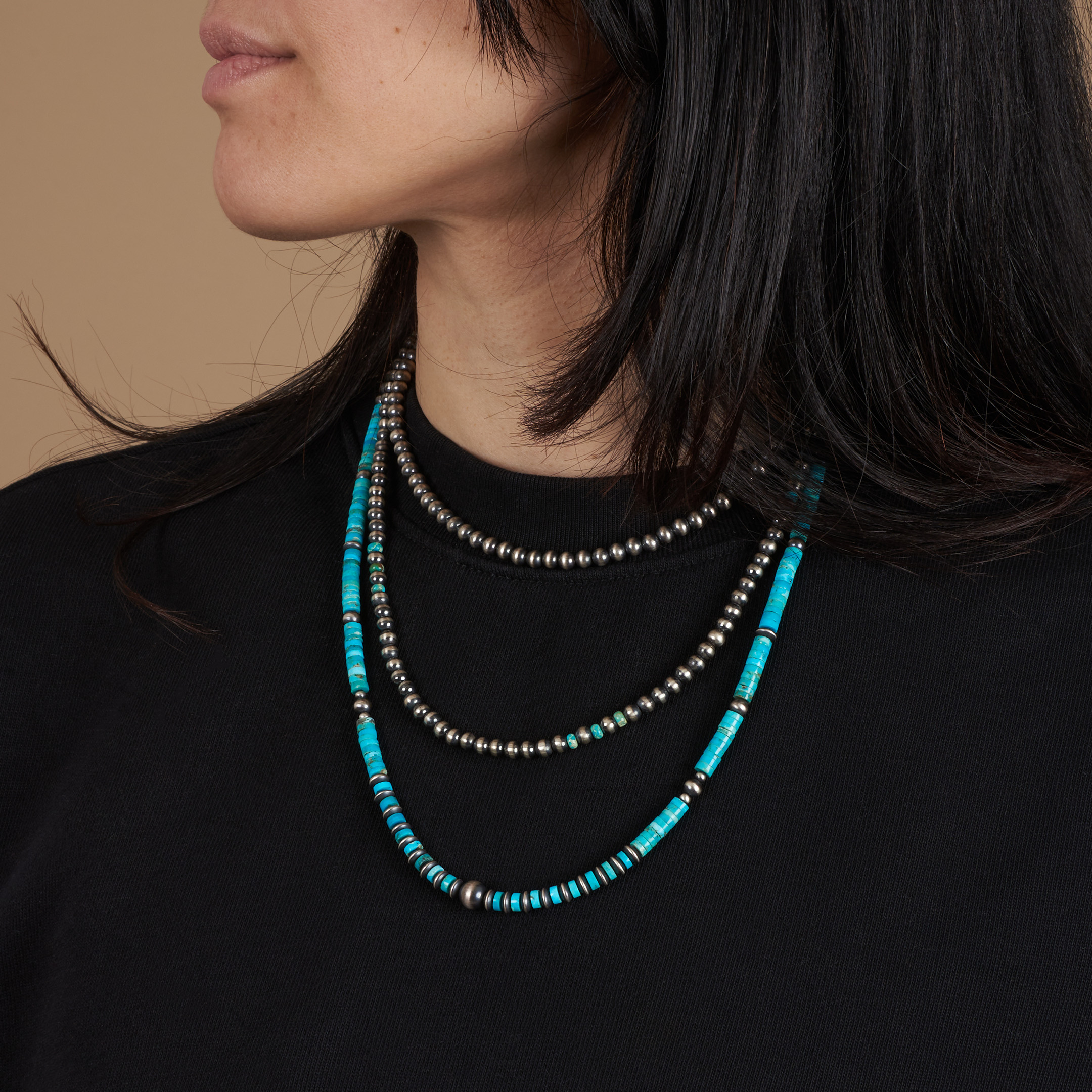 Silver beads necklace CO275 - Harpo Paris