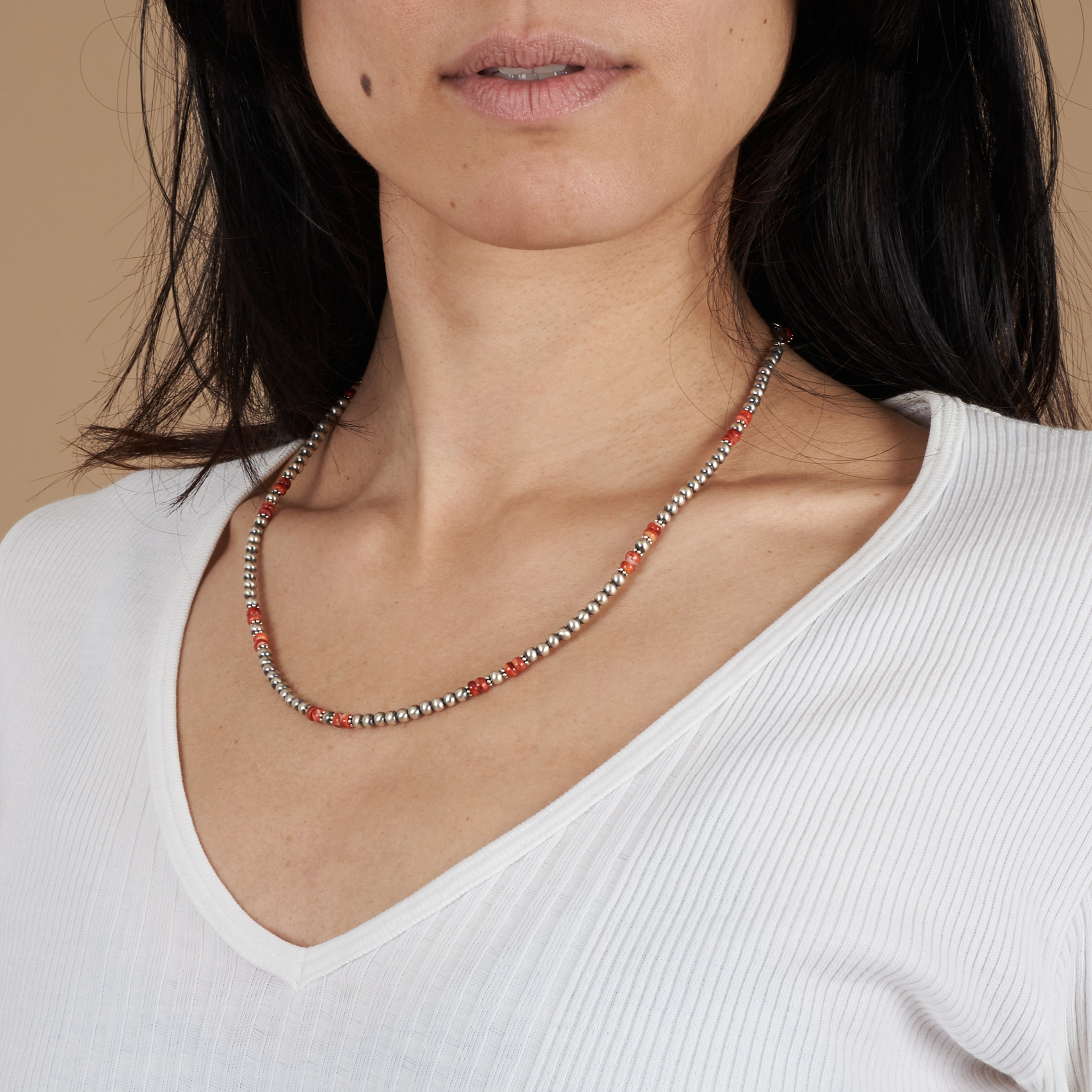 Collier corail et argent CO273 - Harpo Paris