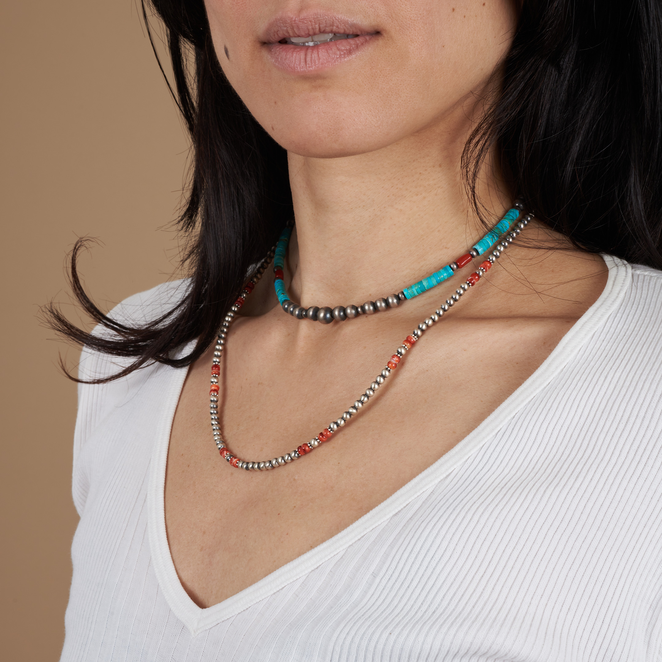 Collier corail et argent CO273 - Harpo Paris