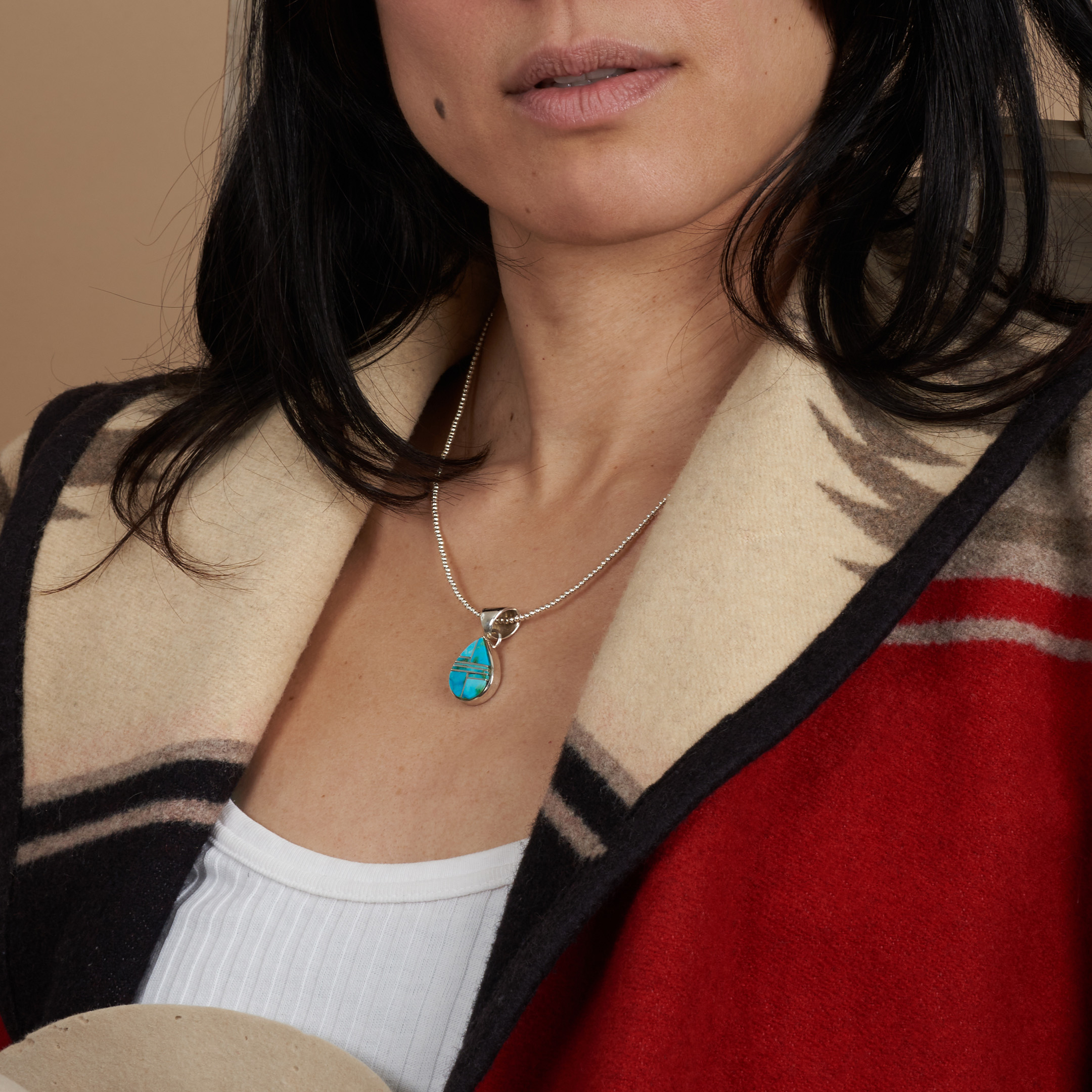 Pendant in turquoise and silver PE644 - Harpo Paris