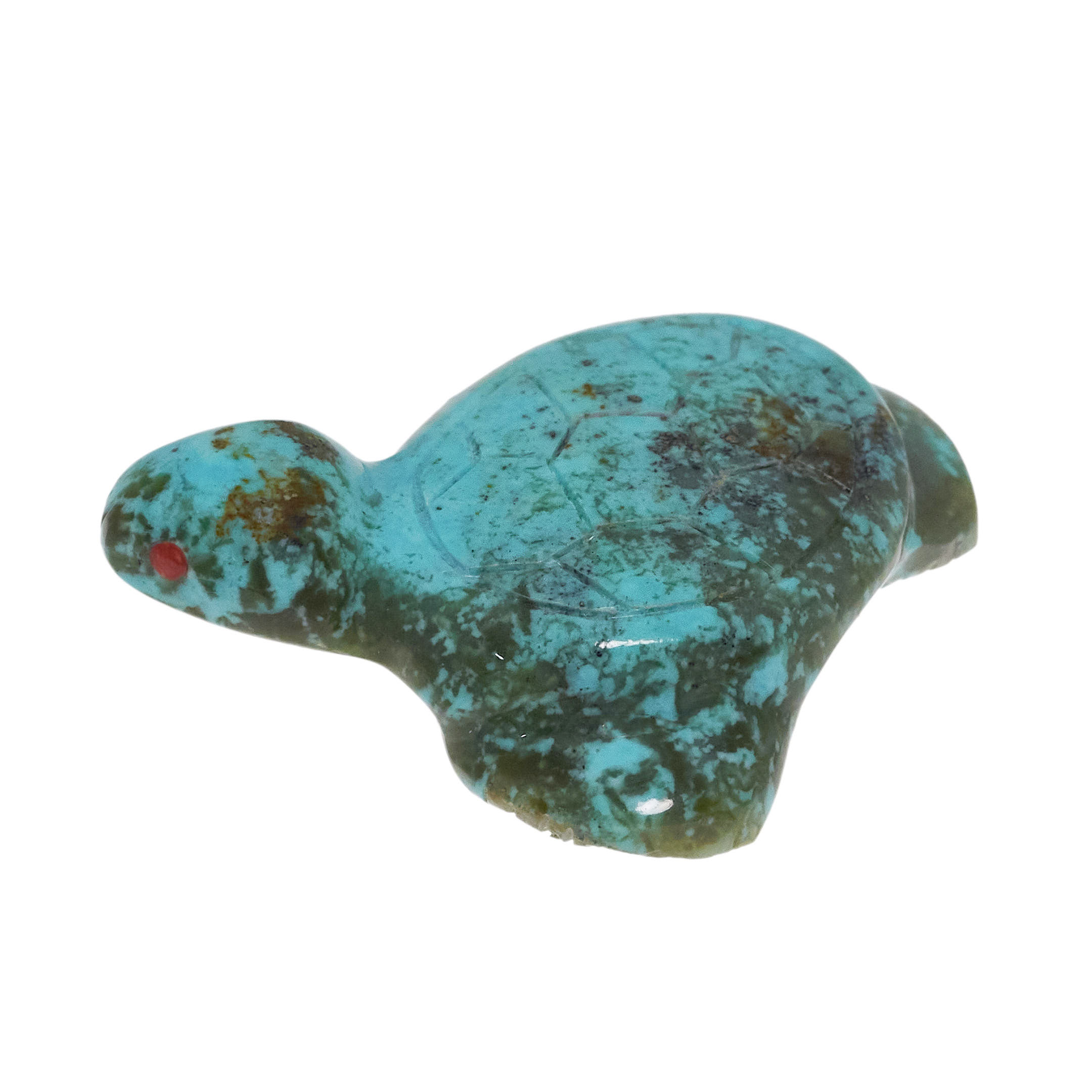 Zuni turtle fetish hand-carved in turquoise FE267 - Harpo Paris