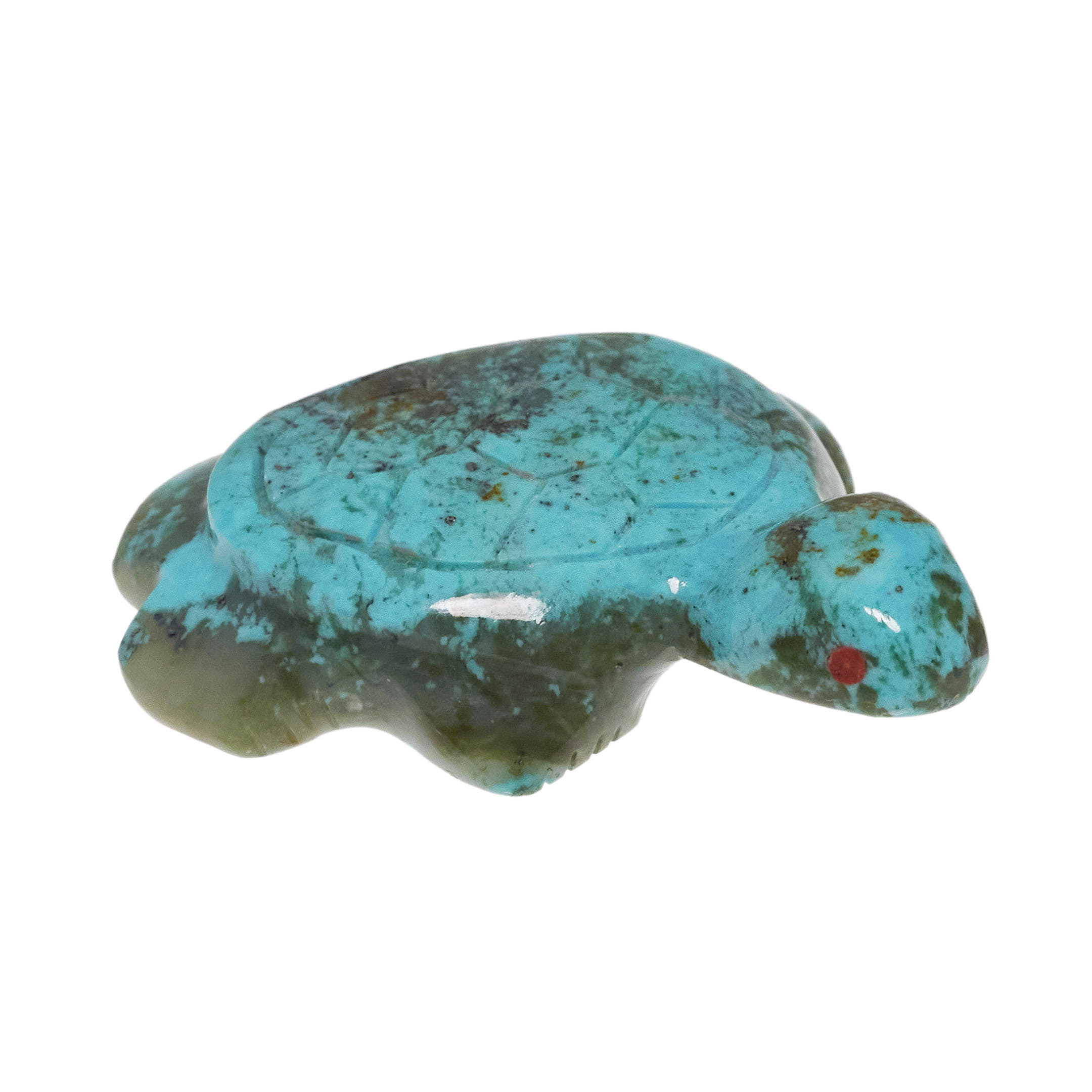 Zuni turtle fetish hand-carved in turquoise FE267 - Harpo Paris
