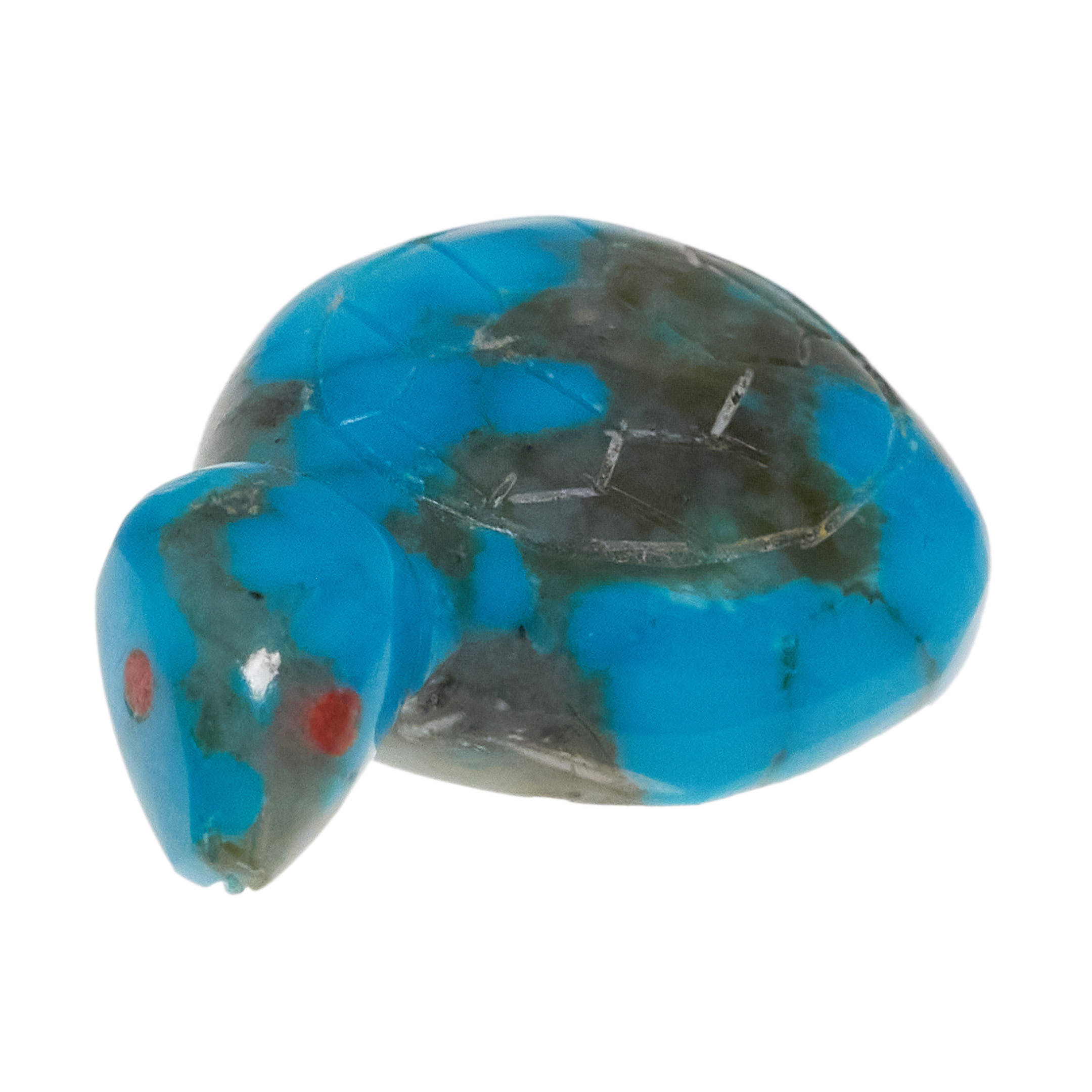 Zuni turtle fetish hand-carved in turquoise FE269 - Harpo Paris