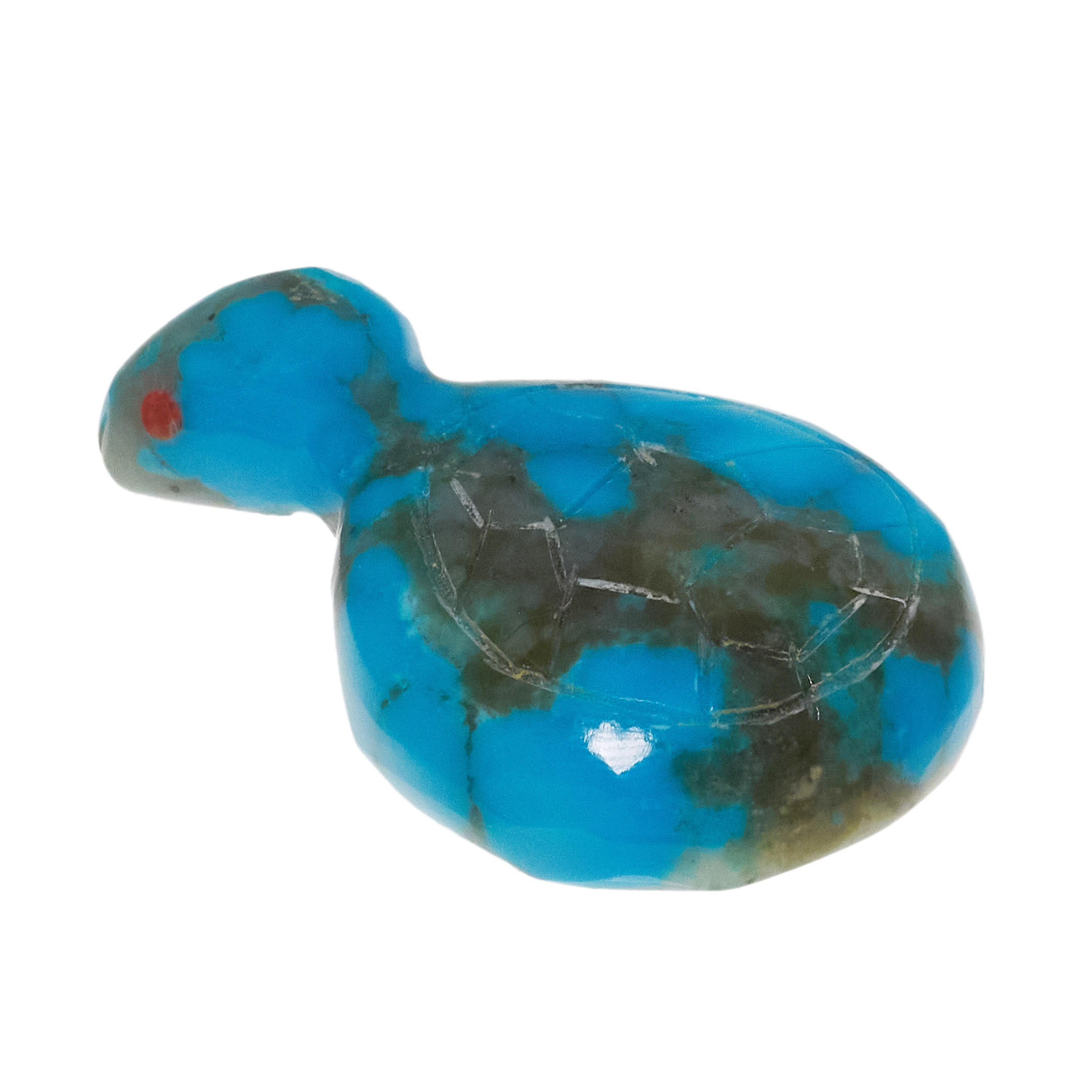 Zuni turtle fetish hand-carved in turquoise FE269 - Harpo Paris