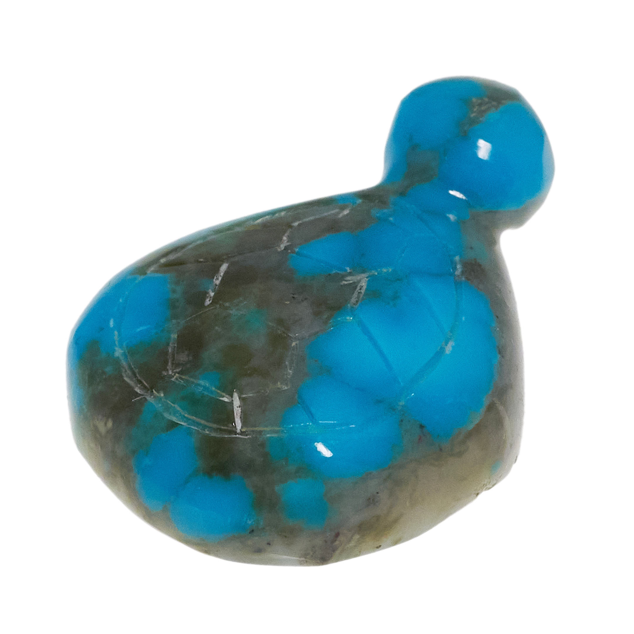 Zuni turtle fetish hand-carved in turquoise FE269 - Harpo Paris