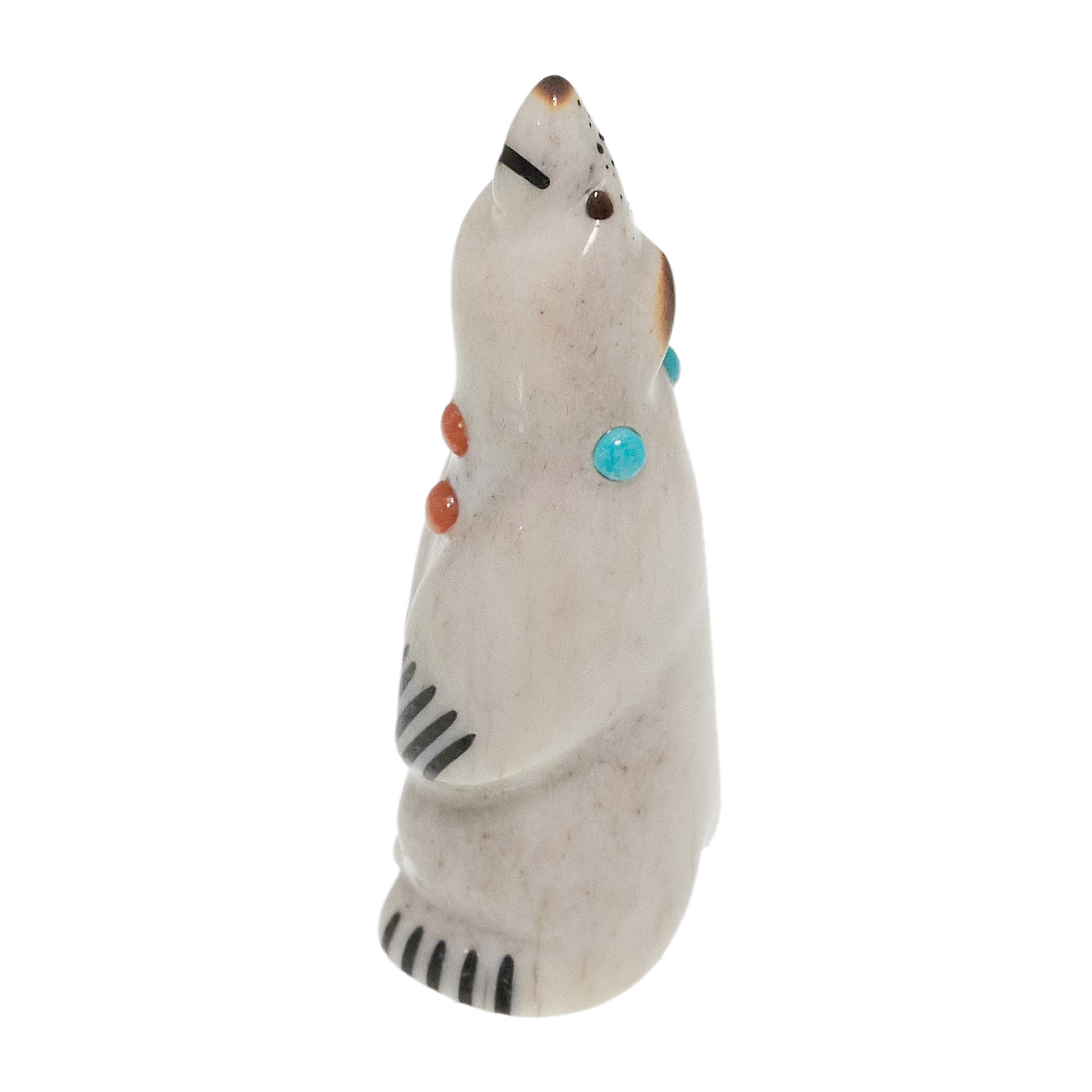 Zuni bear fetish hand-carved in deer antler FE270 - Harpo Paris