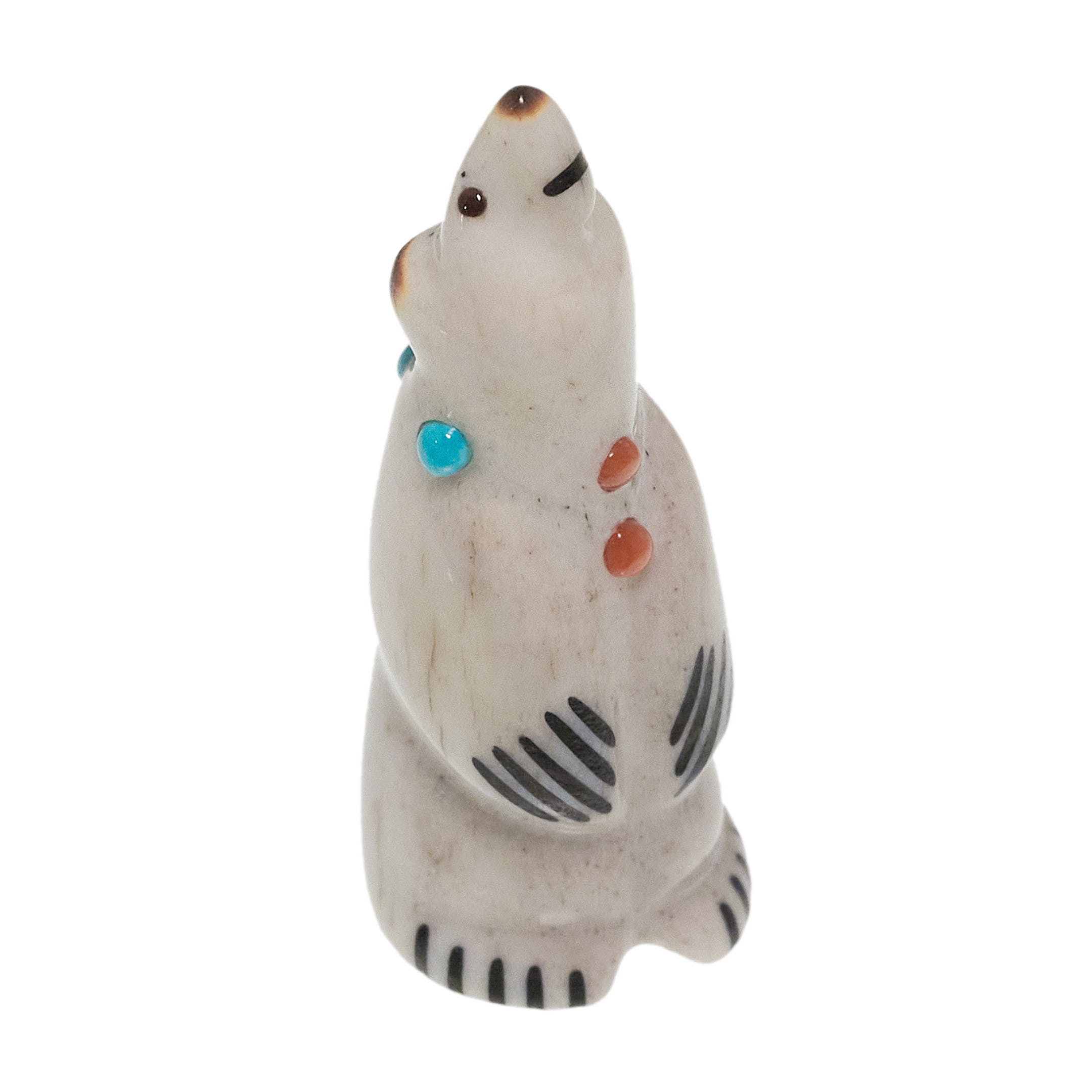 Zuni bear fetish hand-carved in deer antler FE270 - Harpo Paris
