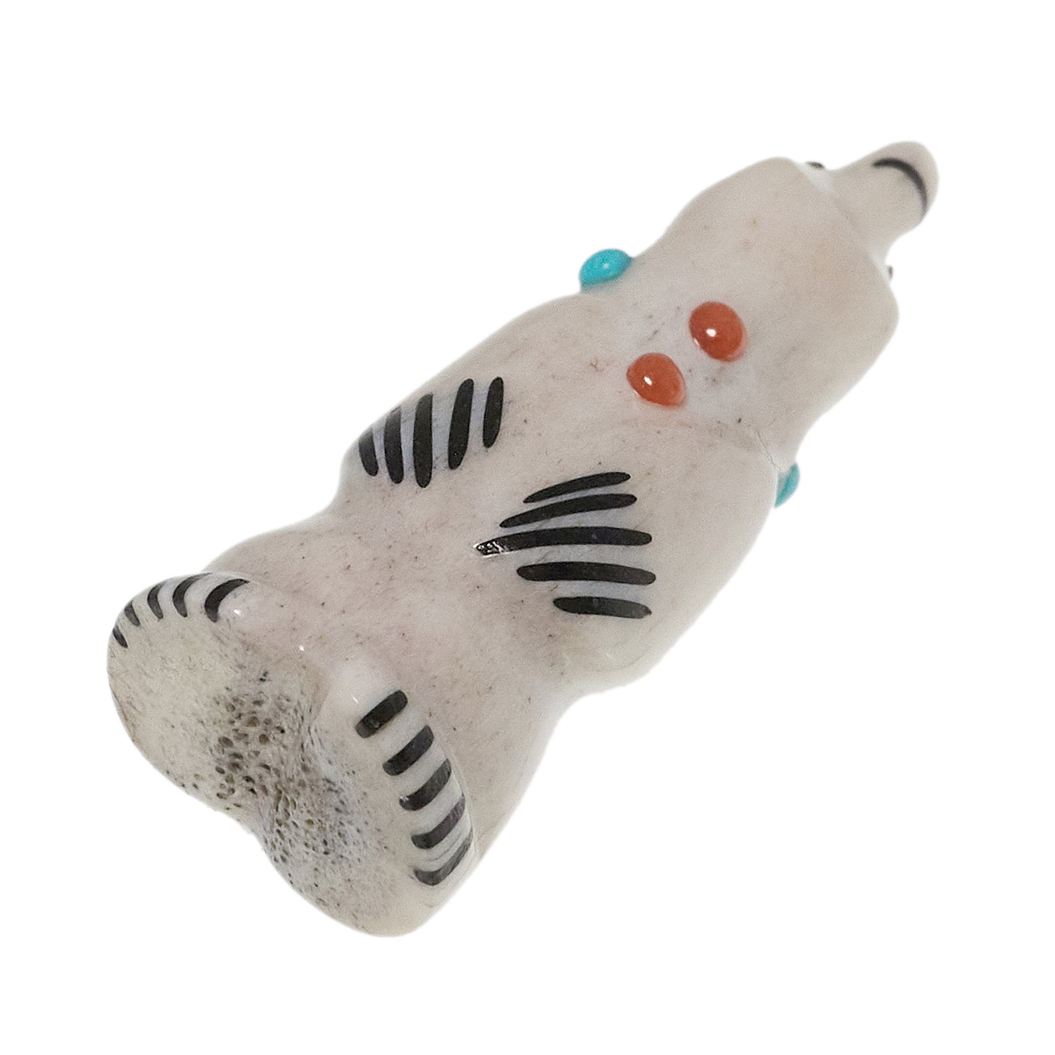 Zuni bear fetish hand-carved in deer antler FE270 - Harpo Paris