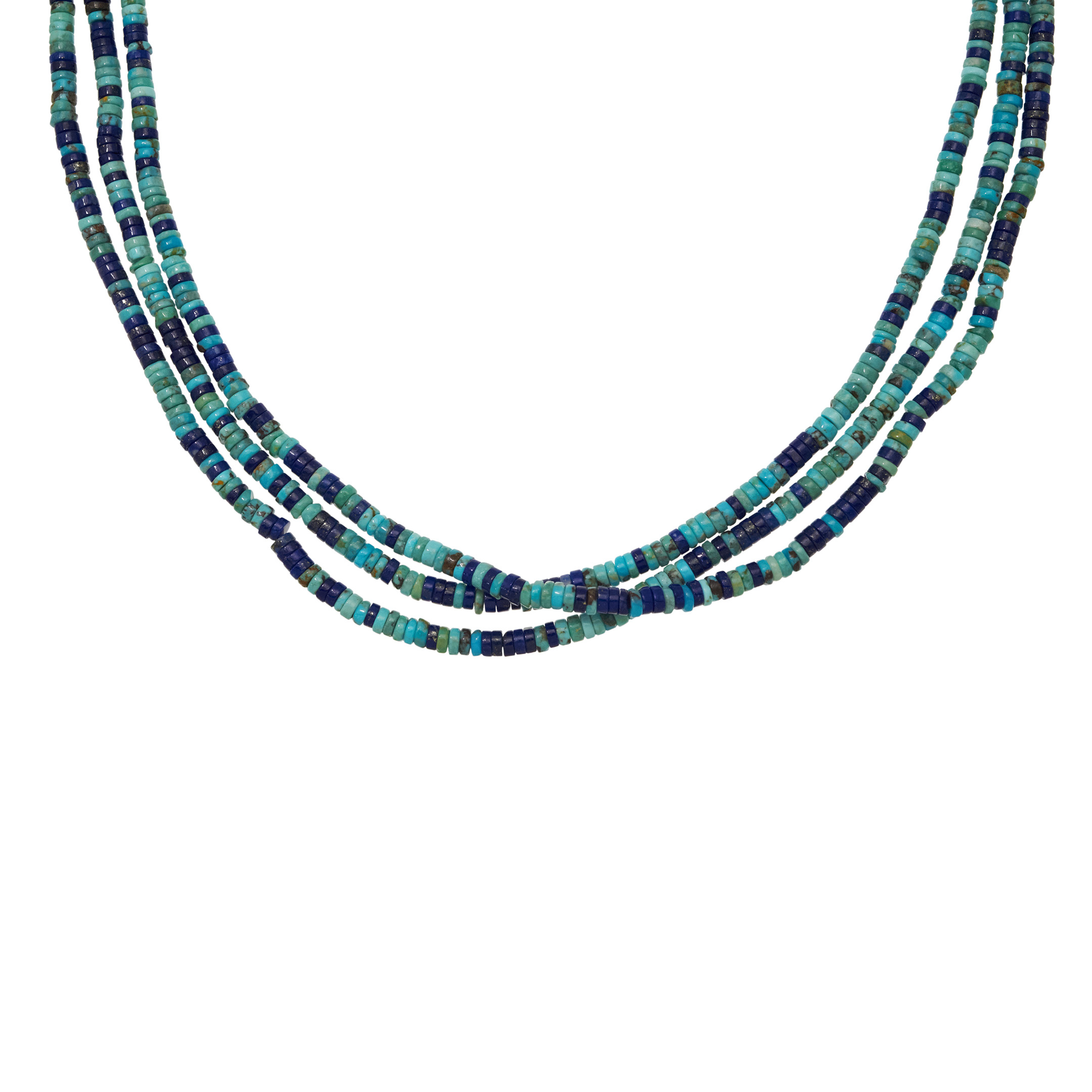 Turquoise and lapis lazuli necklace CO280 - Harpo Paris