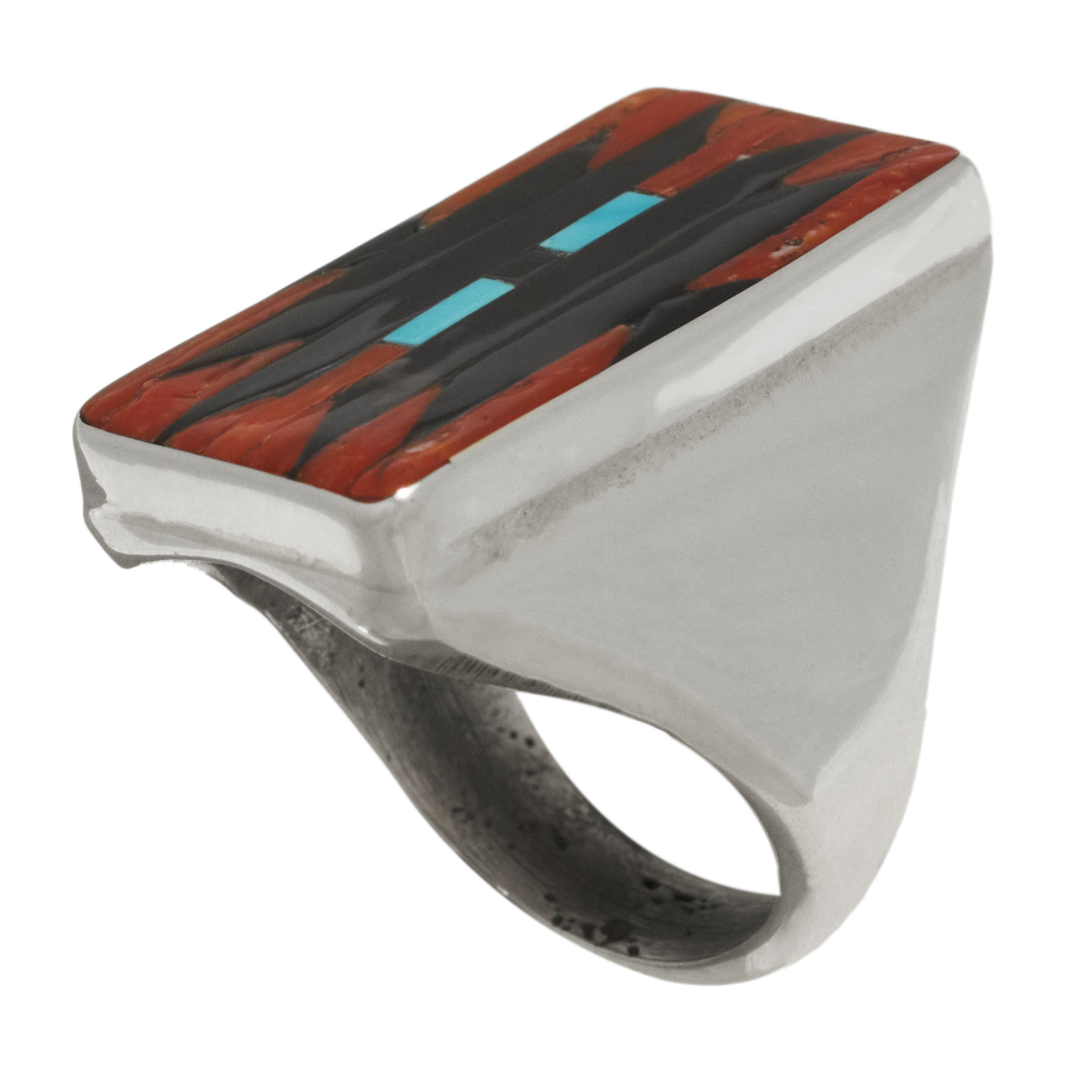 Inlay and silver ring BA1773 - Harpo Paris