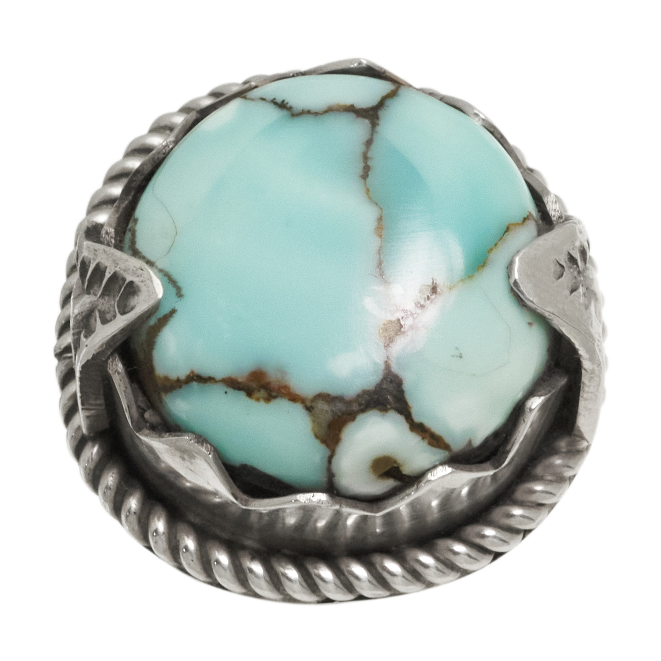 Turquoise and silver ring BA1779 - Harpo Paris