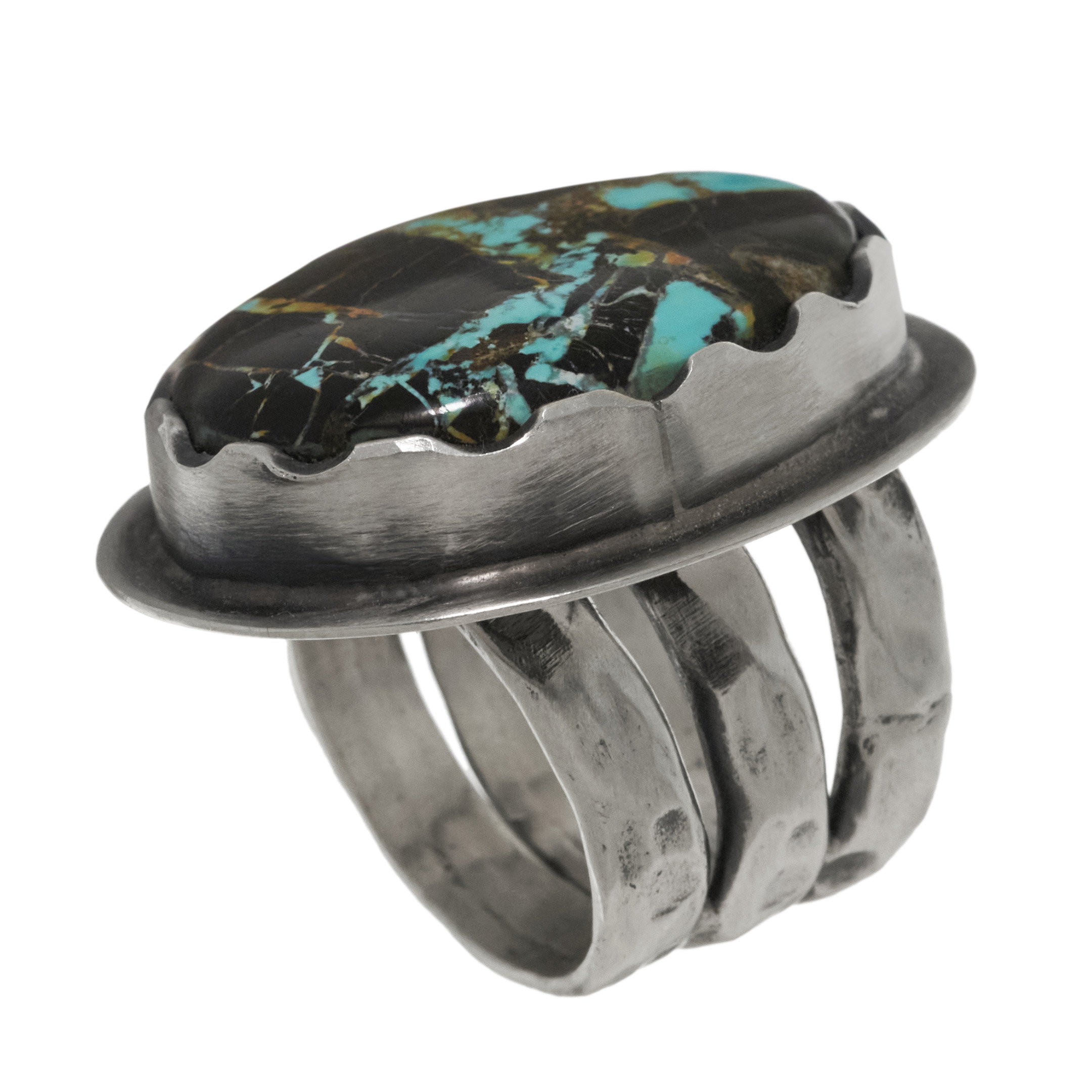 Turquoise and silver ring BA1782 - Harpo Paris