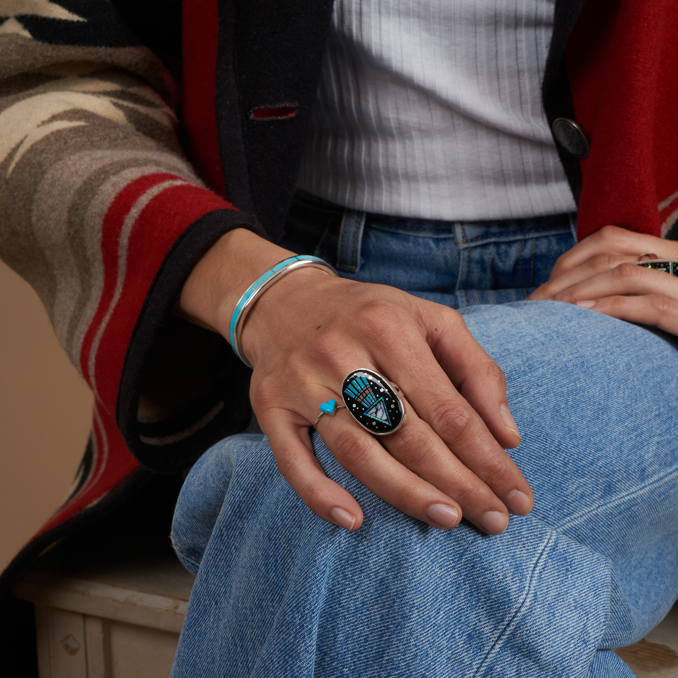 Bracelet turquoise and silver BR1003 - Harpo Paris