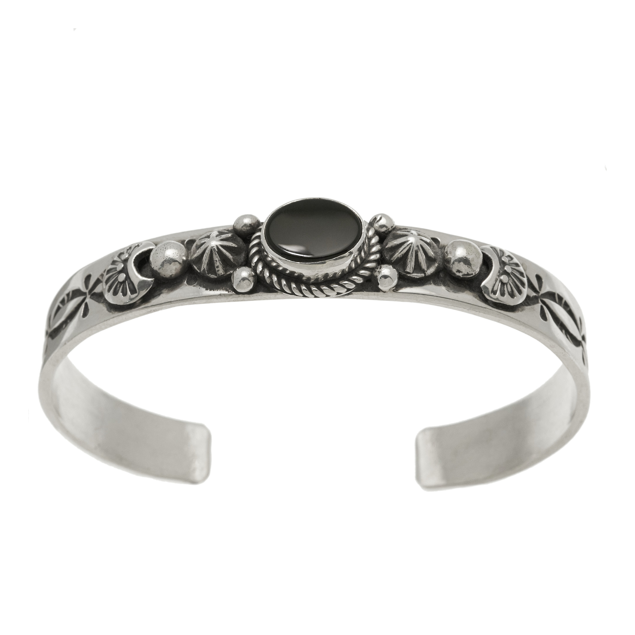 Onyx and silver bracelet BR1007 - Harpo Paris