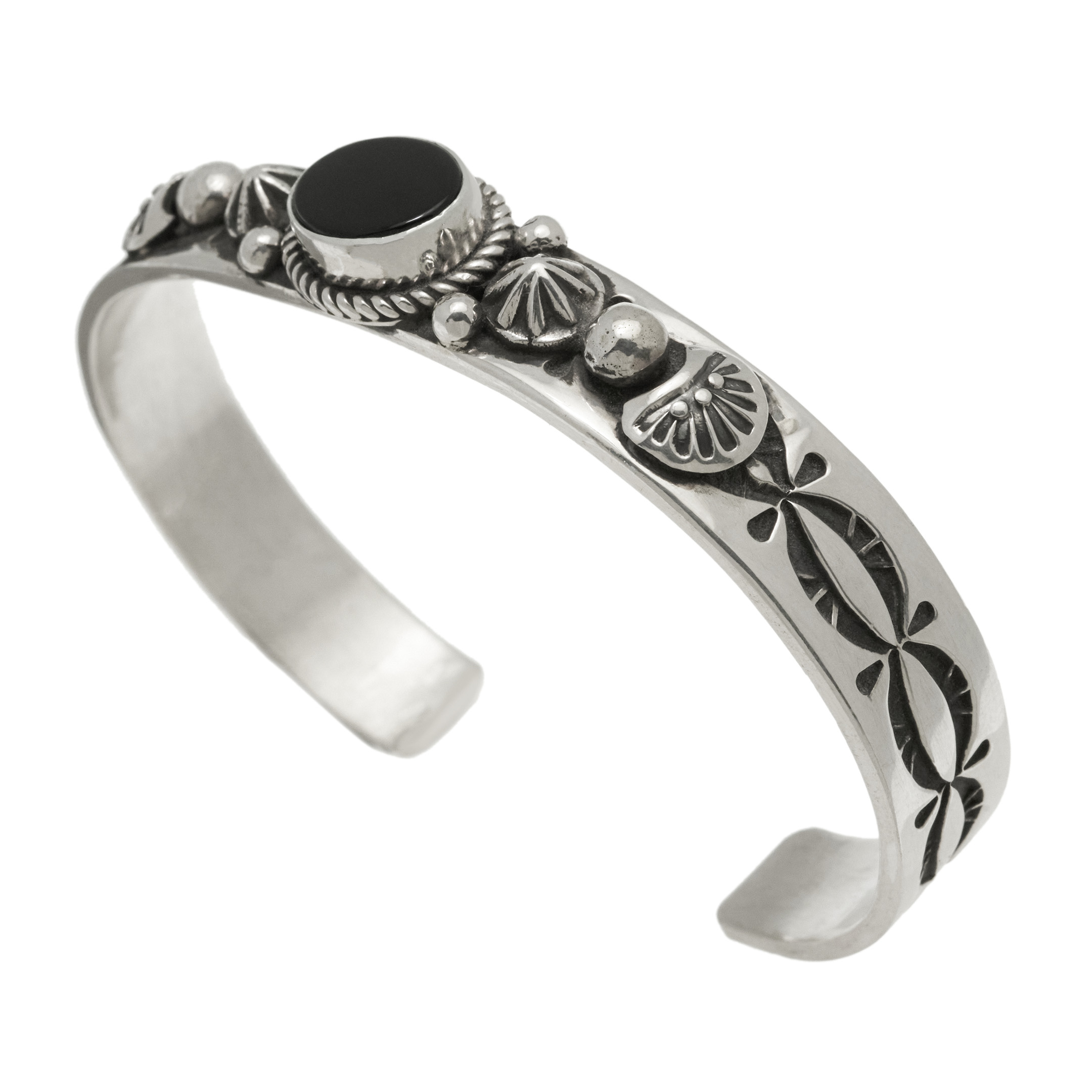 Onyx and silver bracelet BR1007 - Harpo Paris