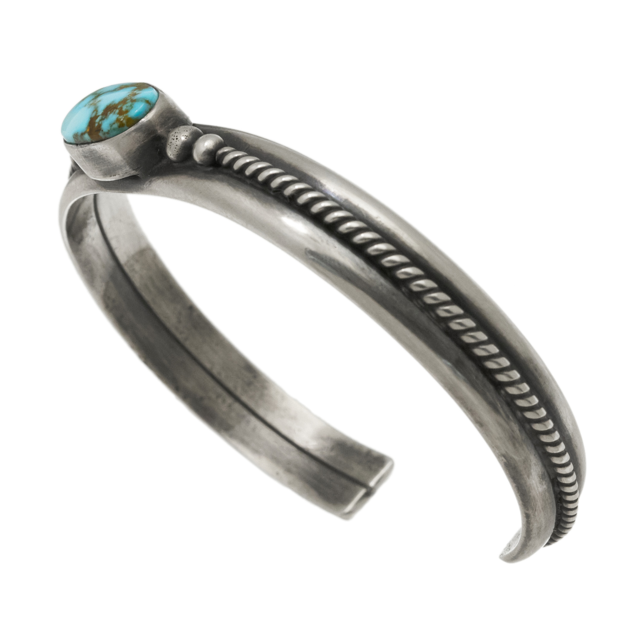 Turquoise and silver bracelet BR1010 - Harpo Paris