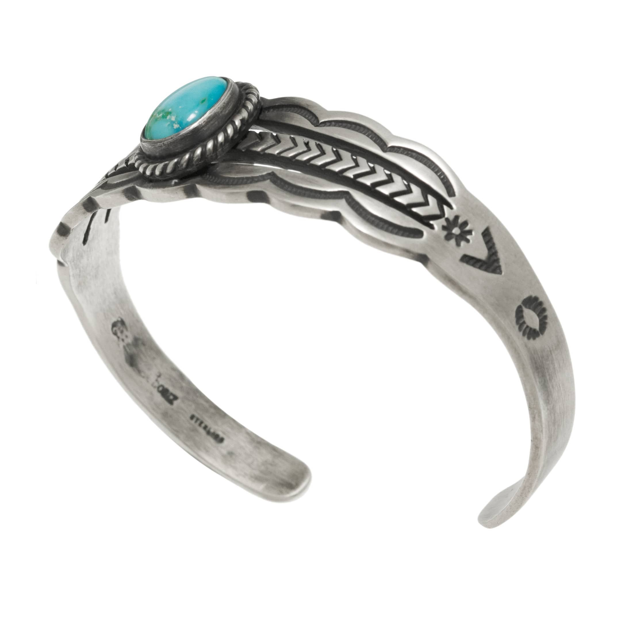 Turquoise and silver bracelet BR1011 - Harpo Paris