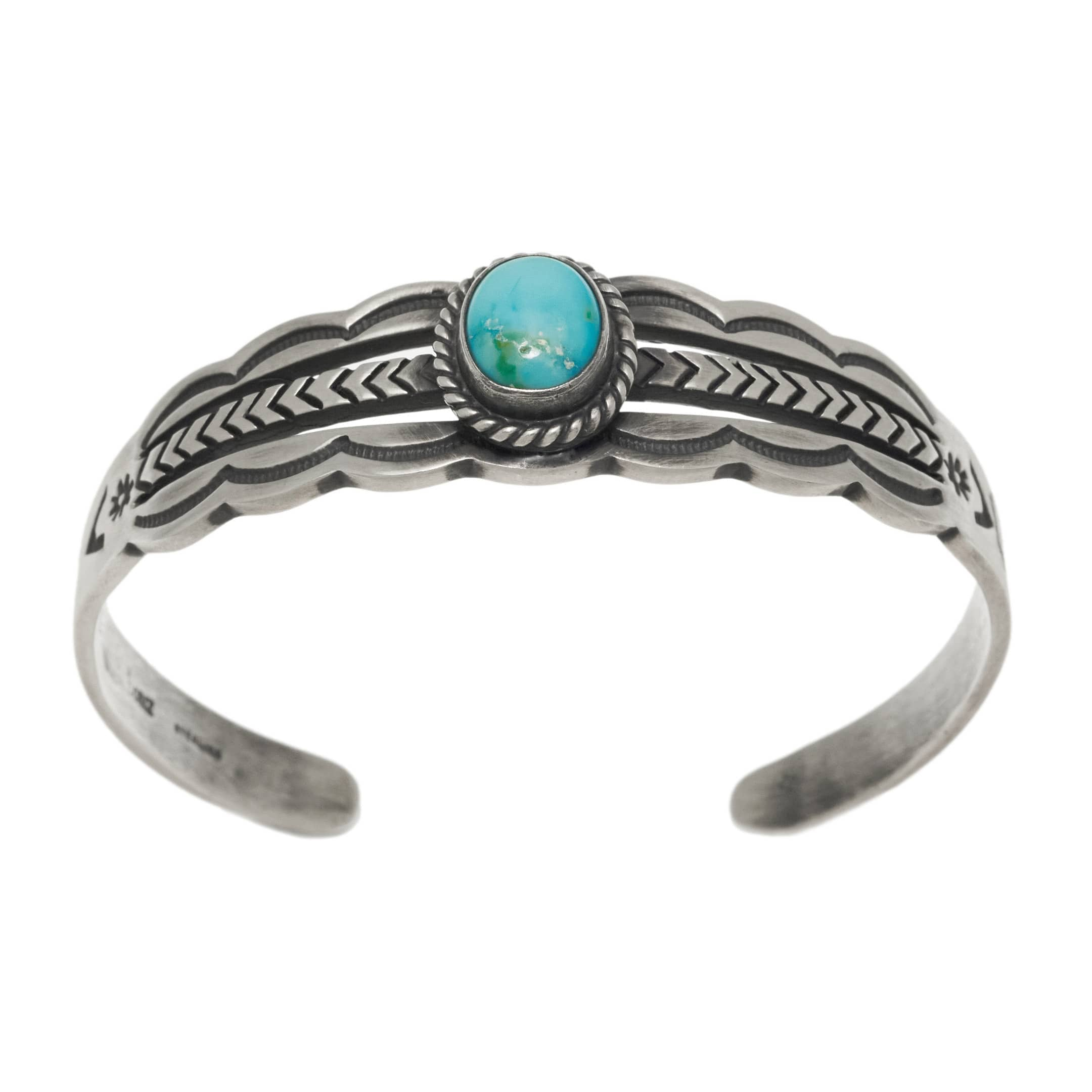 Turquoise and silver bracelet BR1011 - Harpo Paris