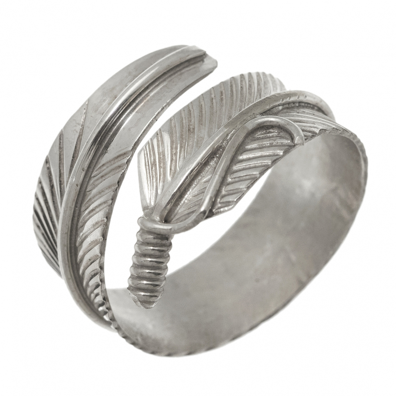 Navajo ring Feather in Silver. (Ajustable) | Harpo Paris