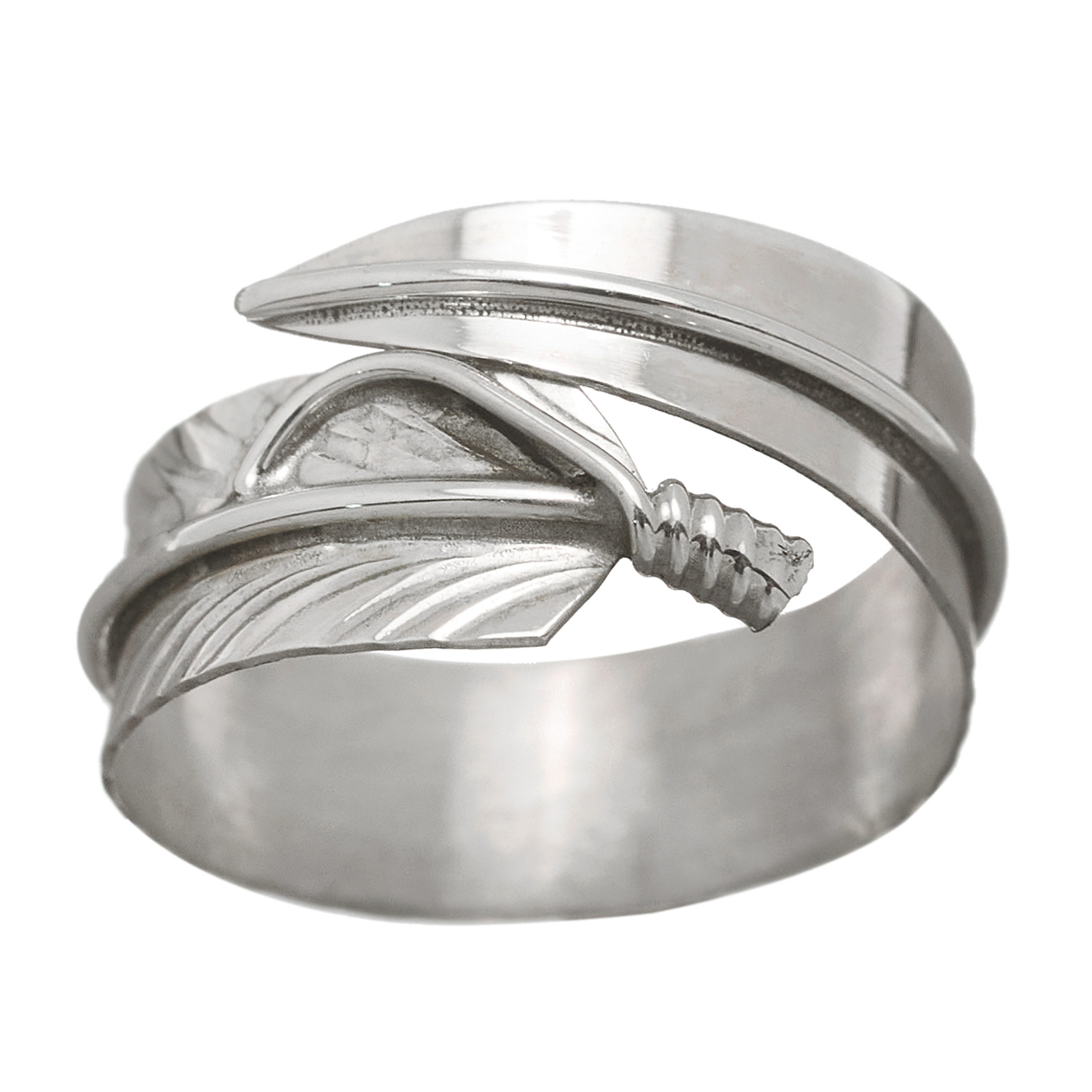 Navajo ring Feather in Silver. (Ajustable) | Harpo Paris