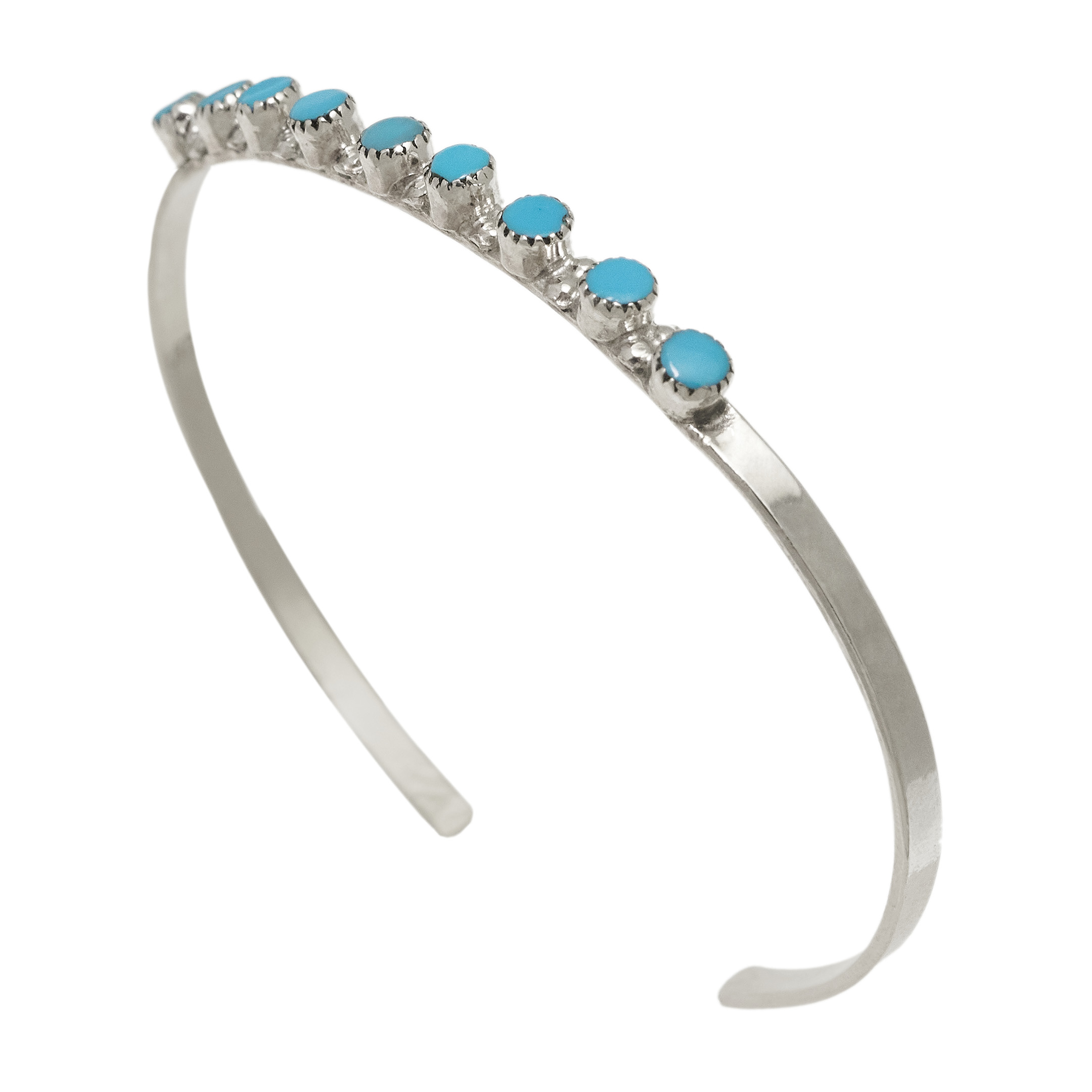 Turquoise and silver bracelet BR1014 - Harpo Paris