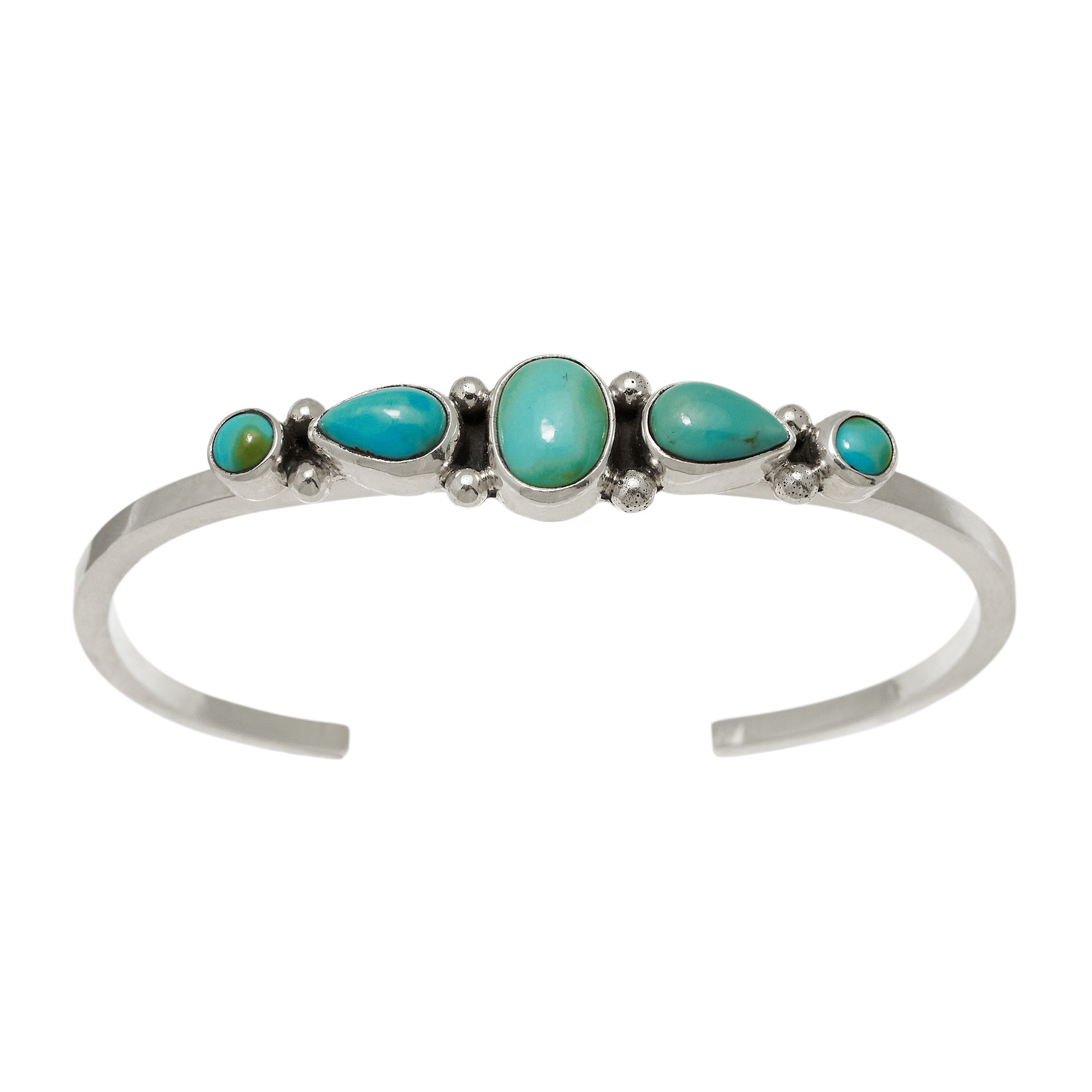 Turquoise and silver bracelet BR1014 - Harpo Paris