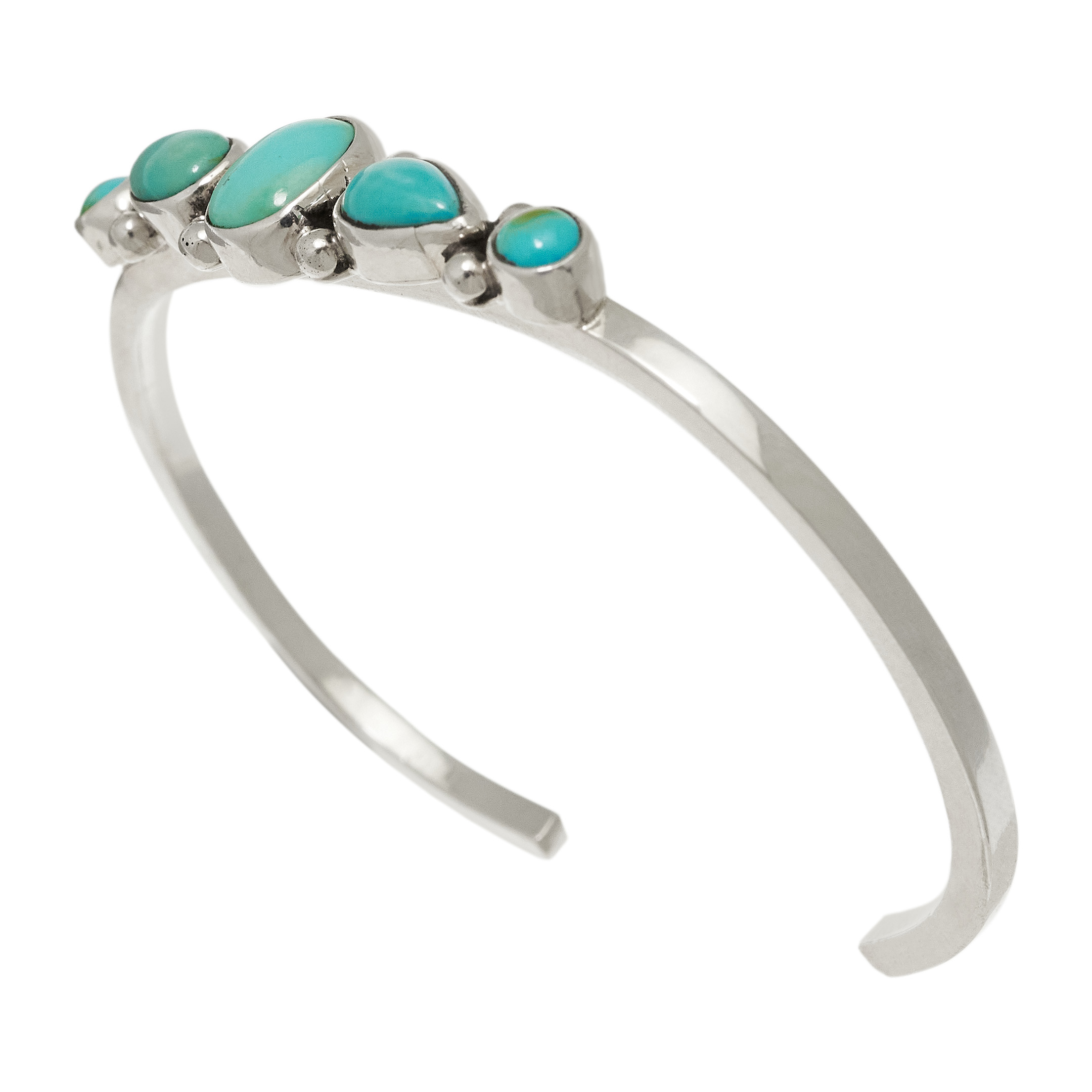 Bracelet turquoise et argent massif BR1016 - Harpo Paris