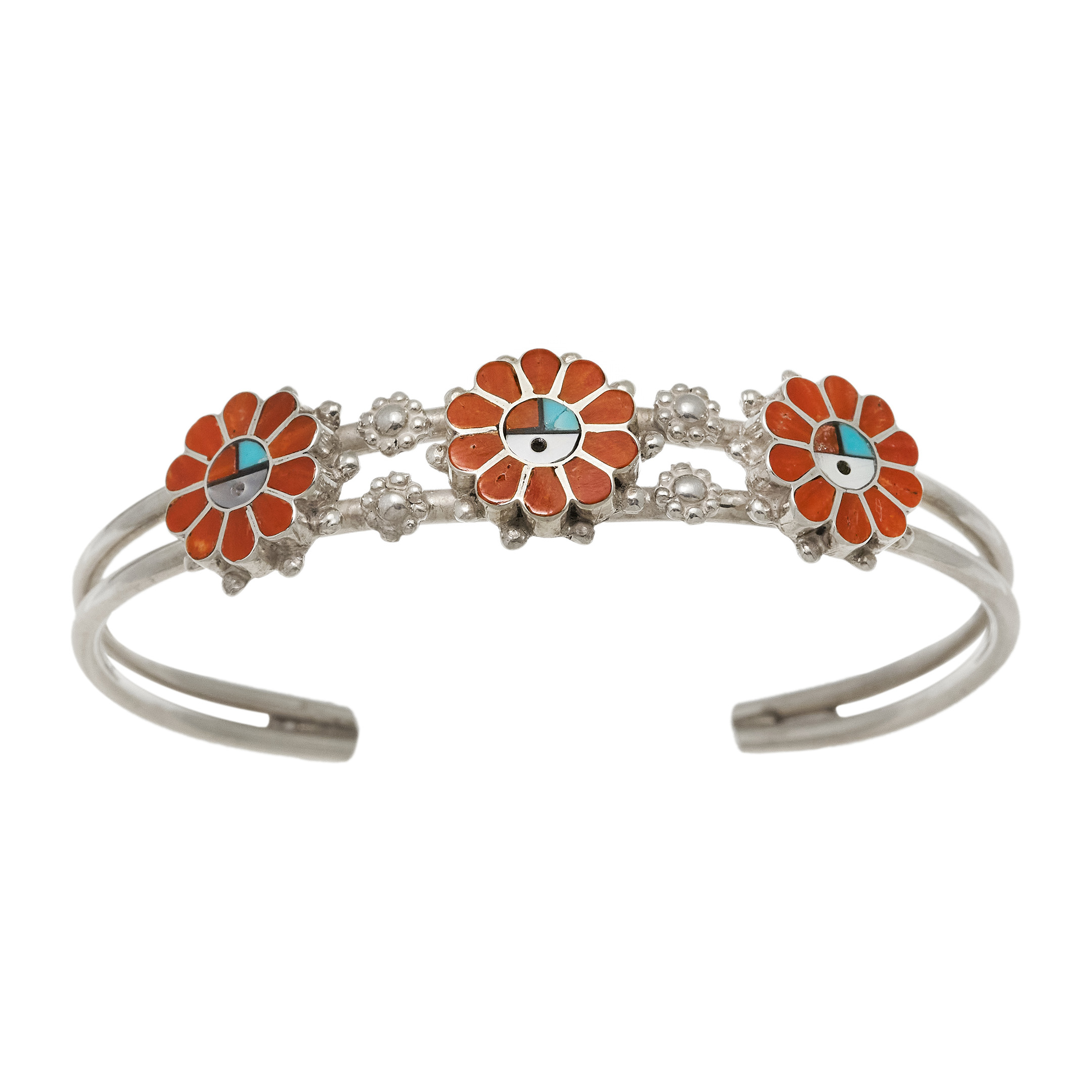 Zuni bracelet with three little Sunfaces BR1017 - Harpo Paris